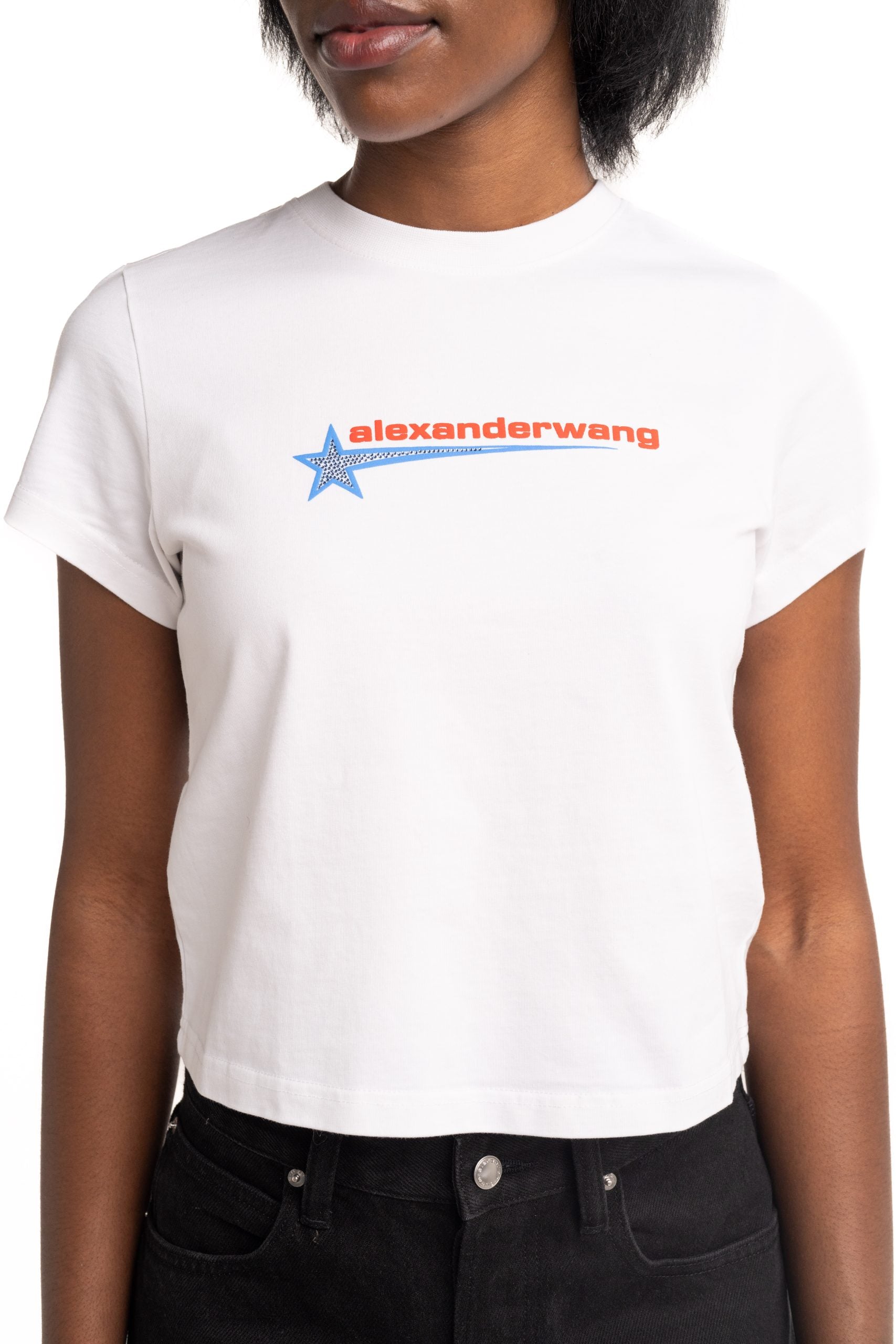 Alexander Wang Shrunken T Shirt w/Graphic White | 1CC4251155-100