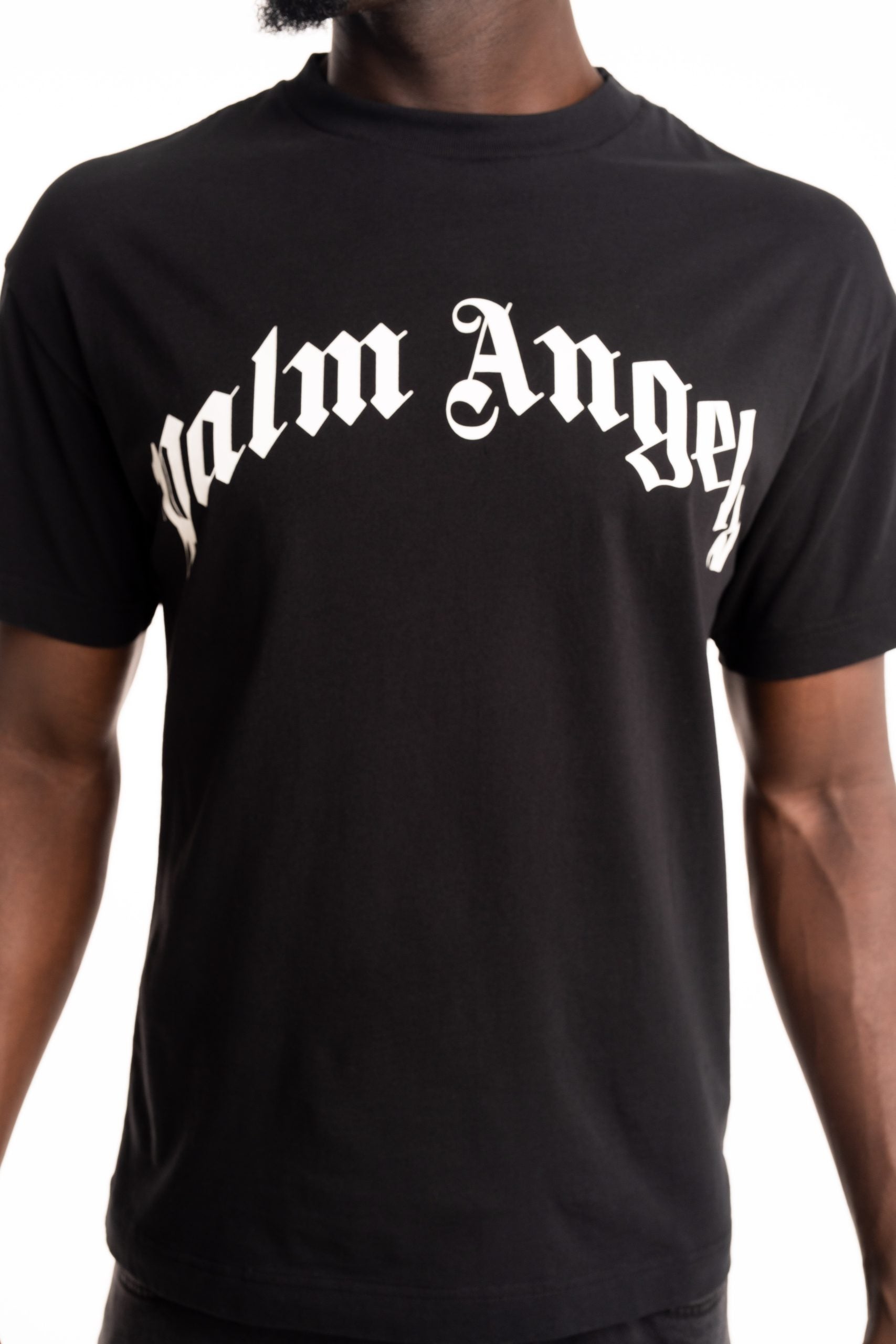 Palm Angels Men's Curved Logo Regular Tee | Hydraulics Stores