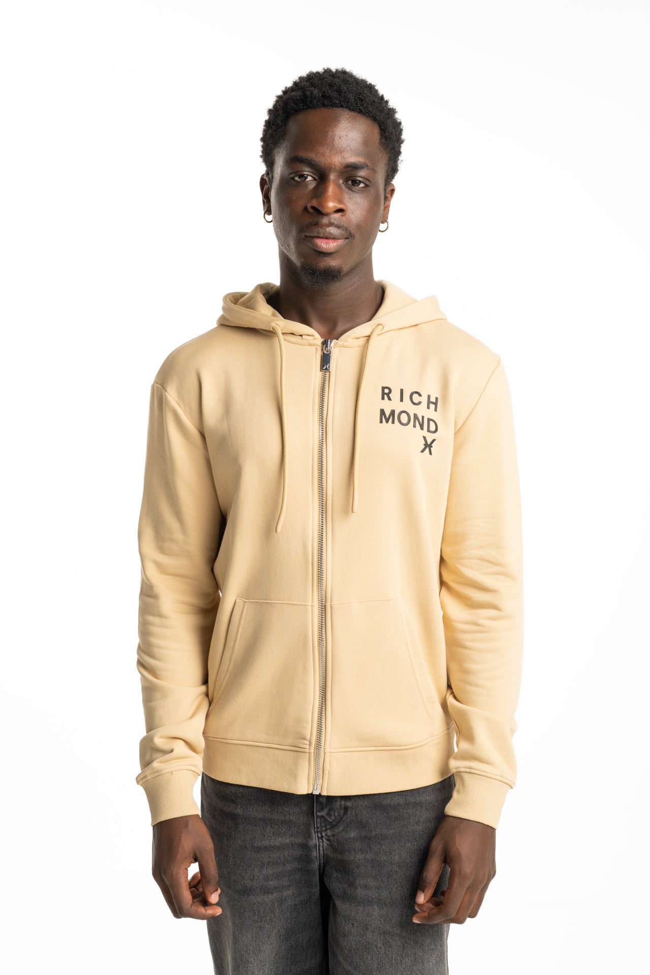 John Richmond Men's Sentane Zip Sweatshirt | UMP26034FERDI0-Beige