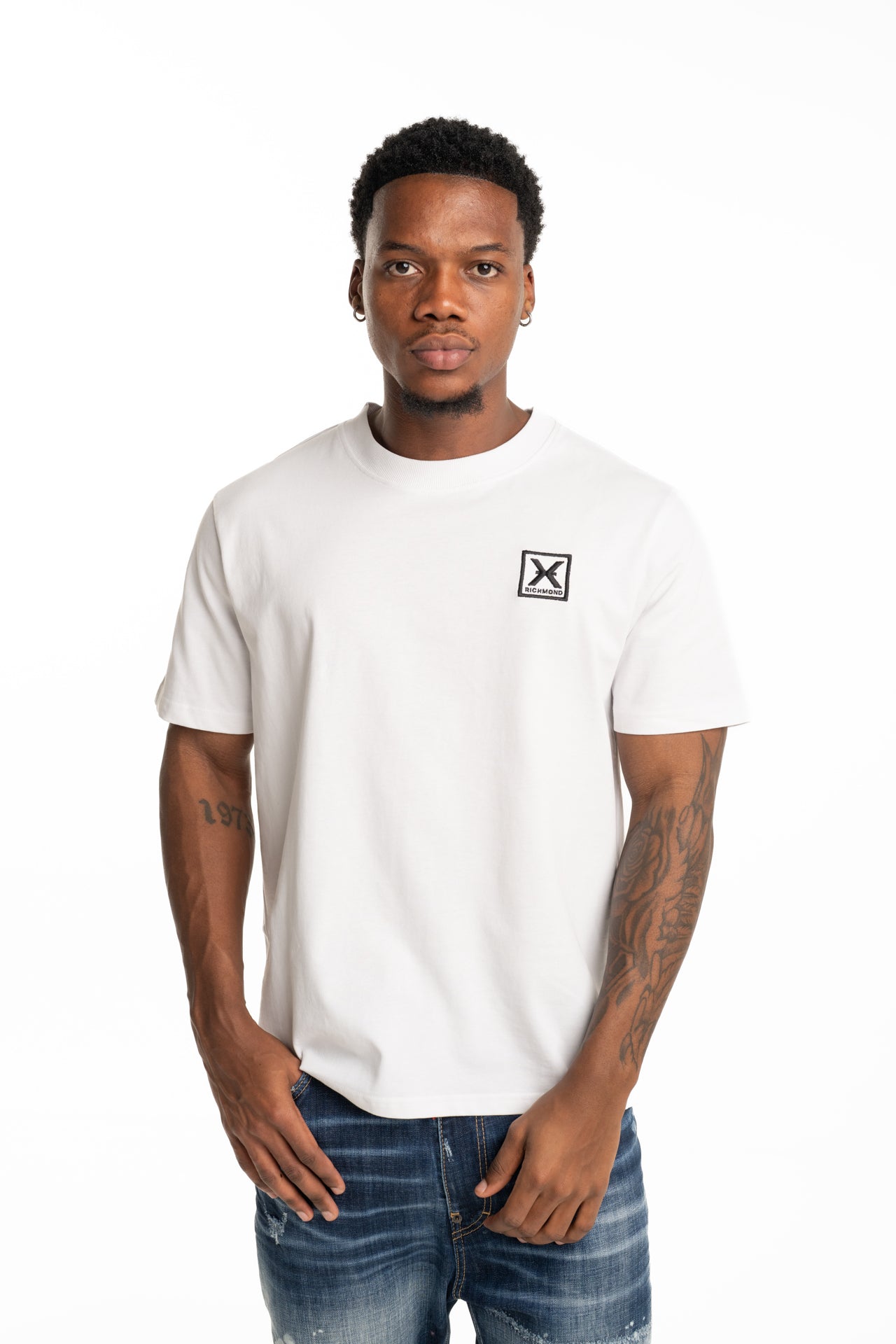 John Richmond Men's Kaddy Over T Shirt | UMP26155TSJSC-White