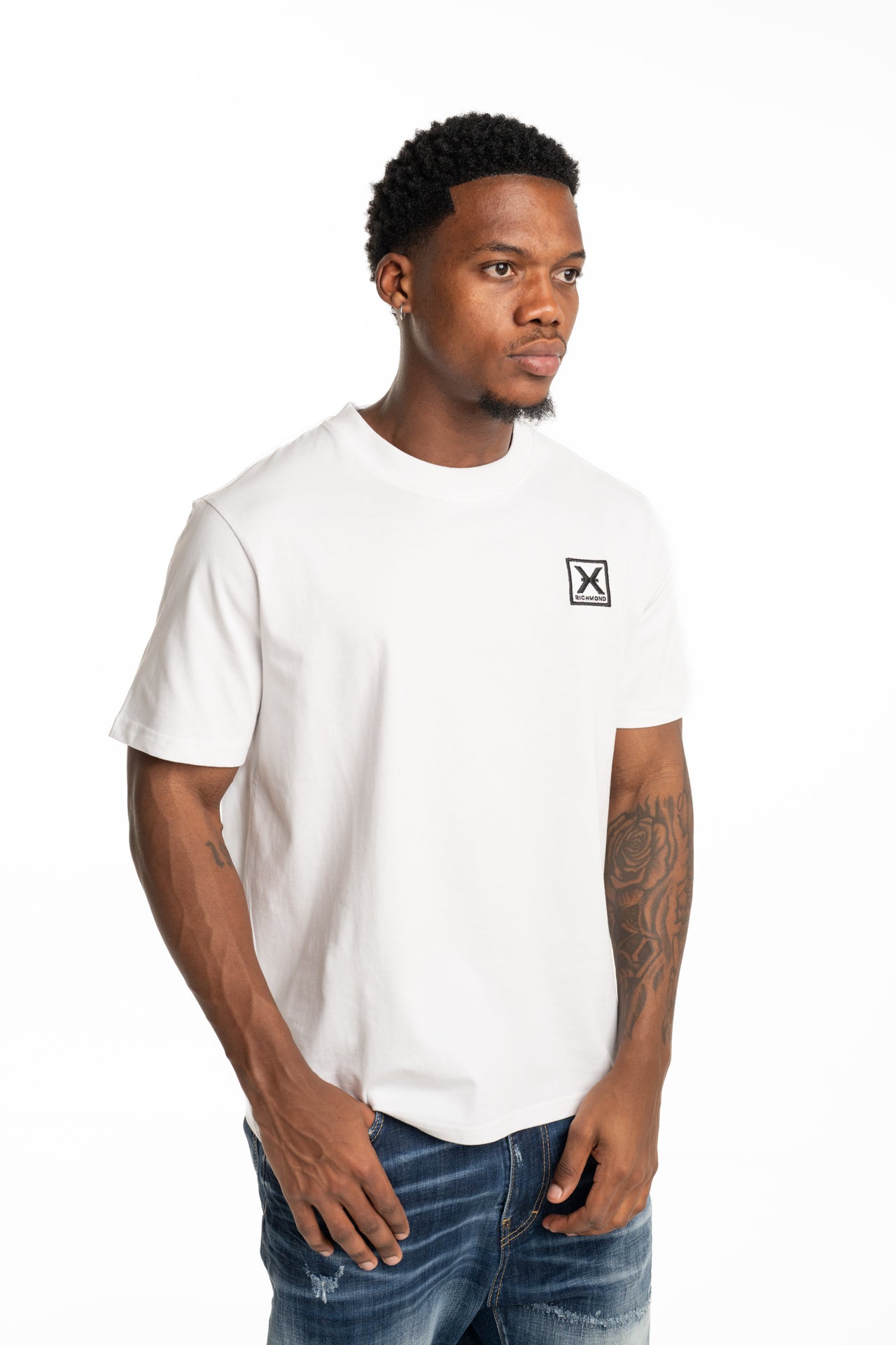 John Richmond Men's Kaddy Over T Shirt | UMP26155TSJSC-White