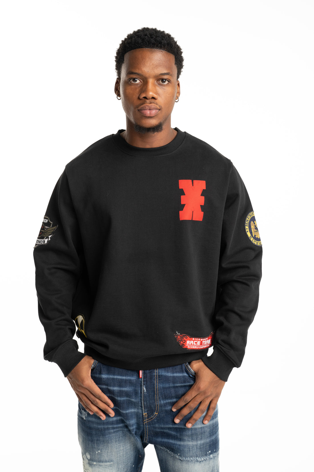 John Richmond Men's Thota Sweatshirt (Crew Neck) | UMP26241FEJSC-Black