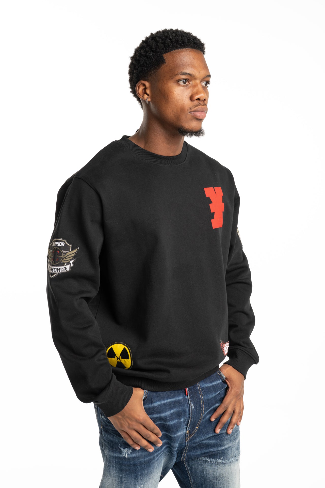 John Richmond Men's Thota Sweatshirt (Crew Neck) | UMP26241FEJSC-Black