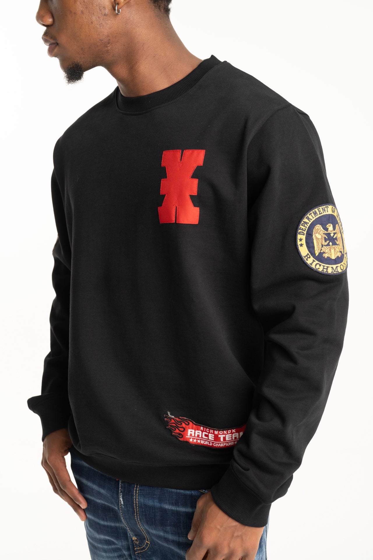 John Richmond Men's Thota Sweatshirt (Crew Neck) | UMP26241FEJSC-Black