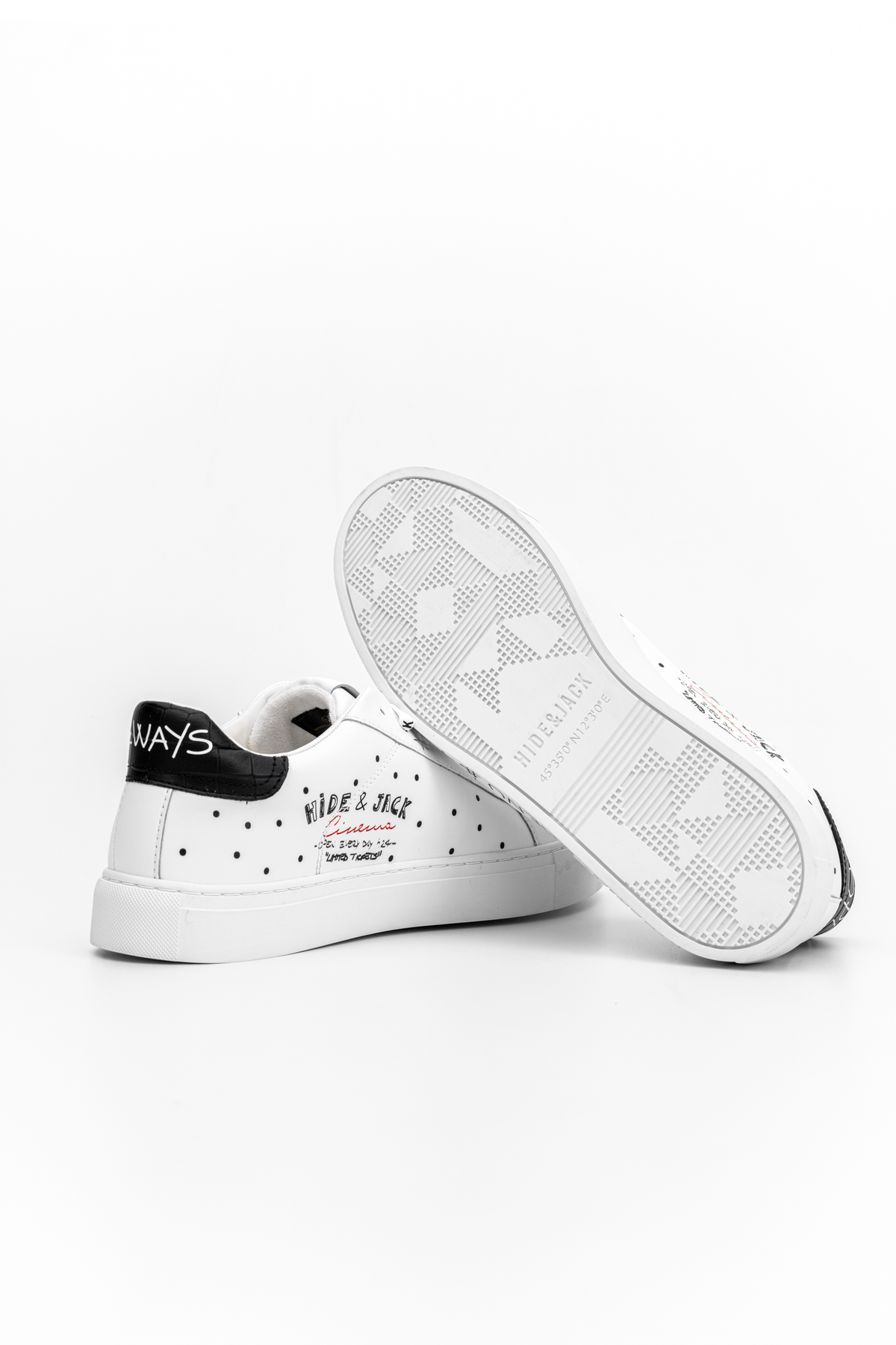 (Core) Hide & Jack Men's Essence Serigrafia Low Top Sneaker Cinema Edition White | ESERL-CINWHT