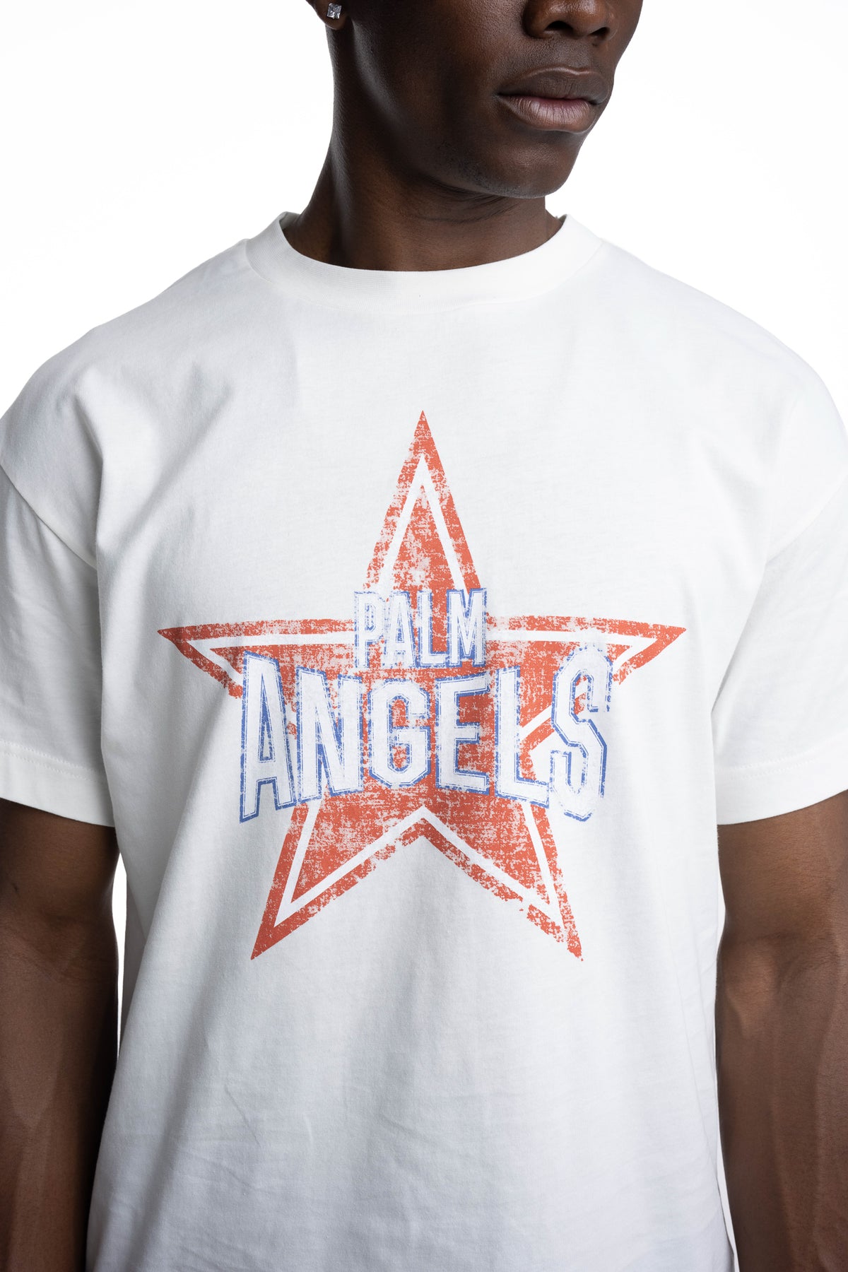 Palm Angels Men's Big Star Logo T Shirt | PMAAT01J99WI-0140