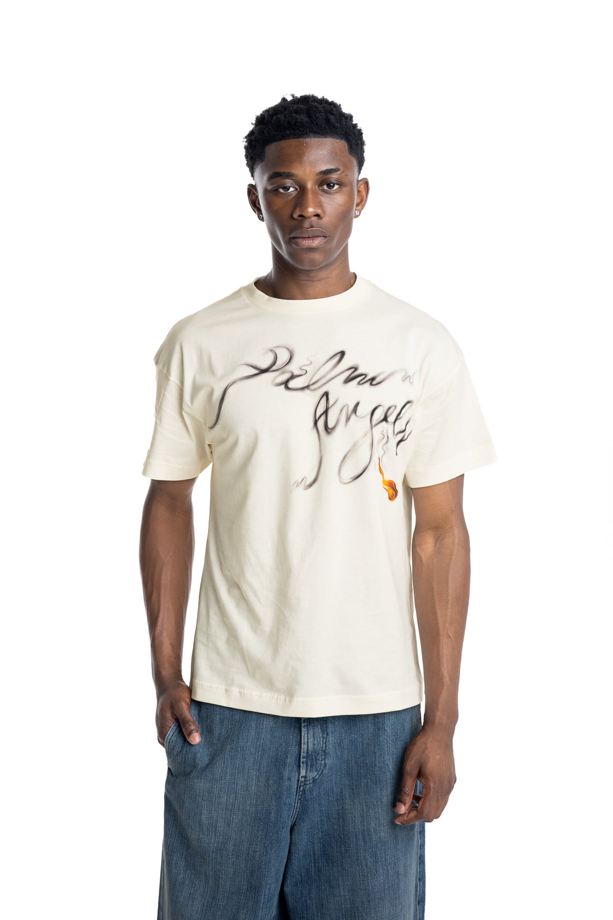 Palm Angels Men's Smoking Palm T Shirt | PMAAT01J99WA-0L10