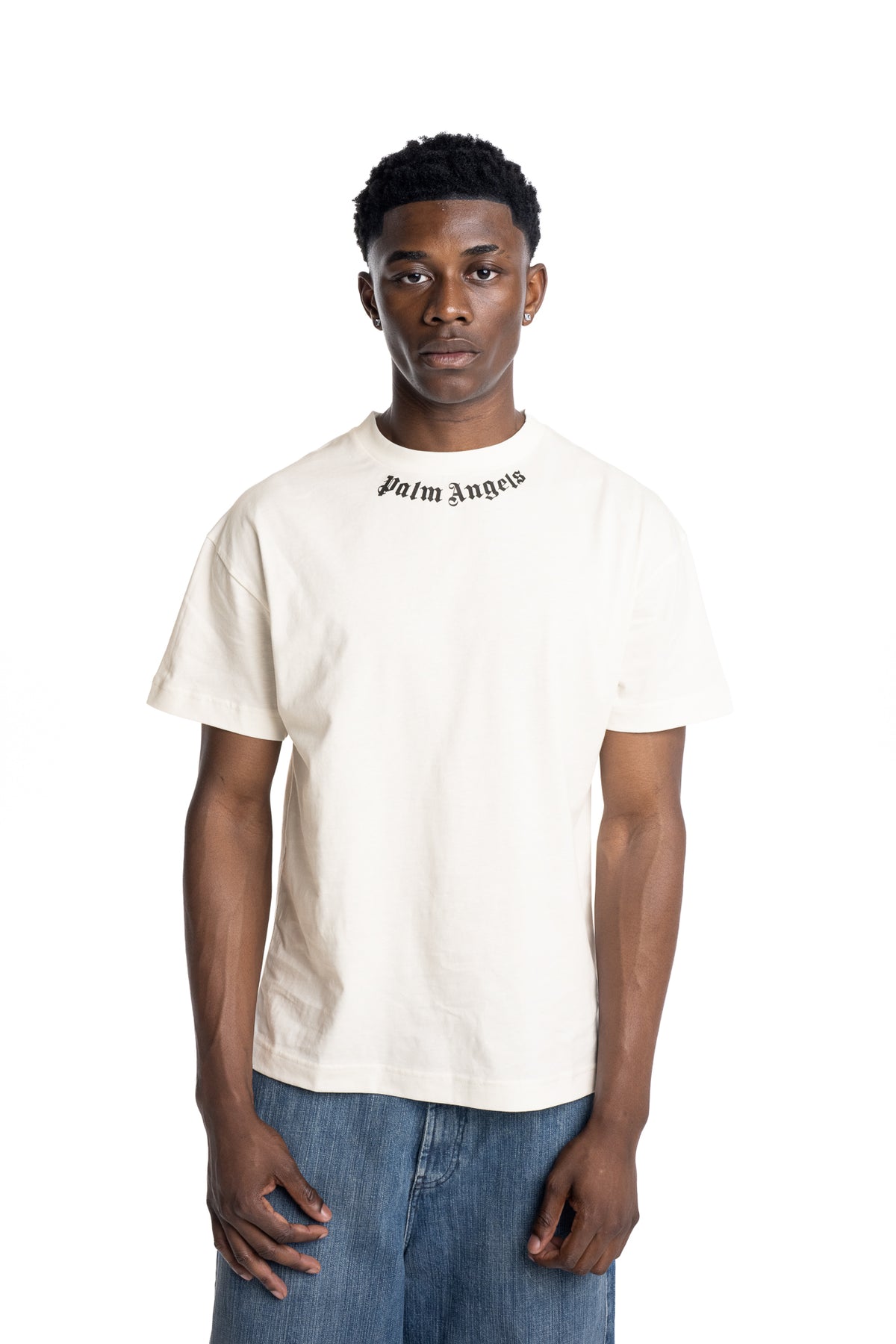 Palm Angels Men's Gothic Logo T Shirt | PMAAT01J99ZG-0170