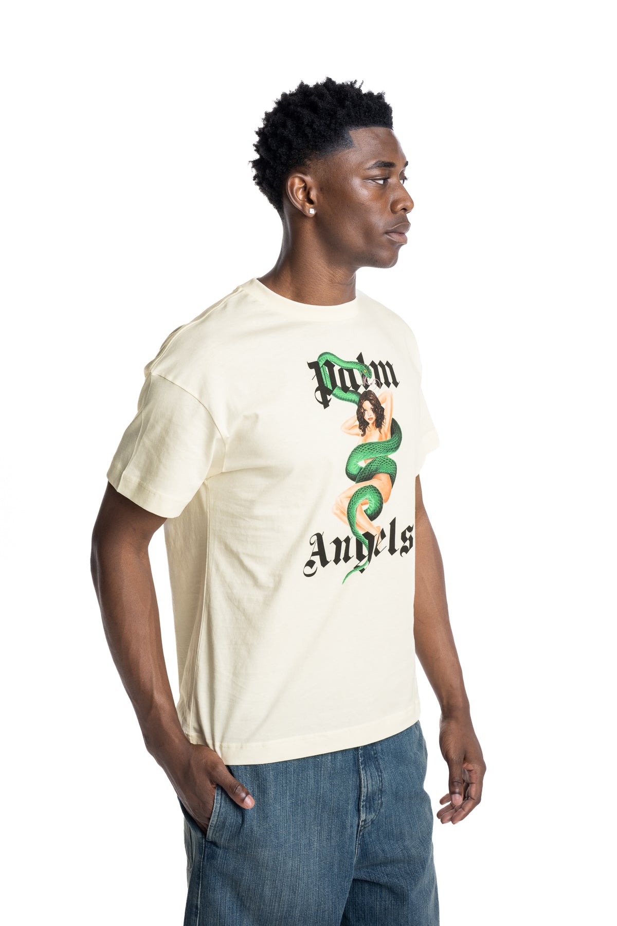 Palm Angels Men's Pin Up Logo T Shirt | PMAAT01J99WK-0L60