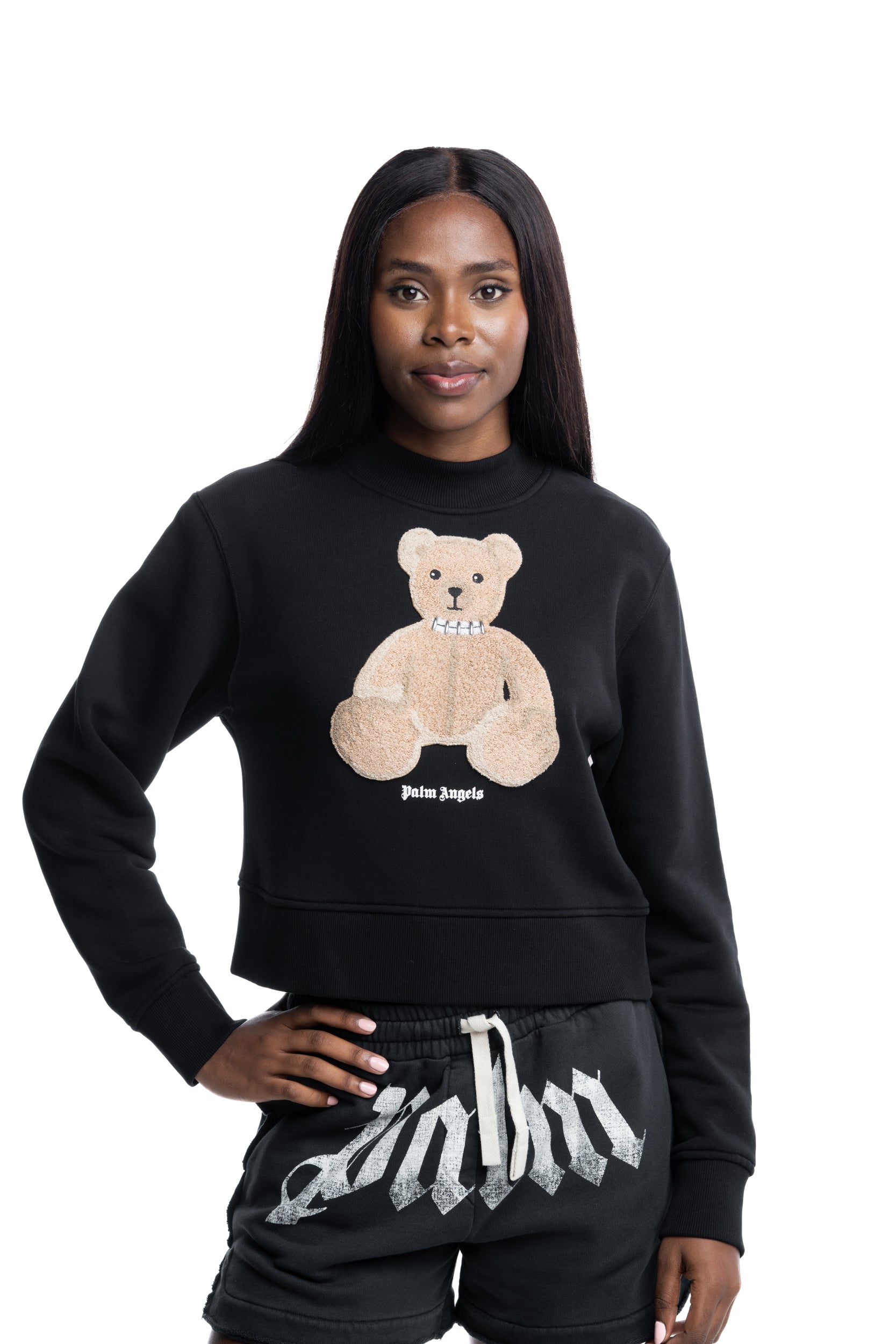 Palm Angels Ladies Bear Fitted Crew | PWBA016S26FLE006-1060