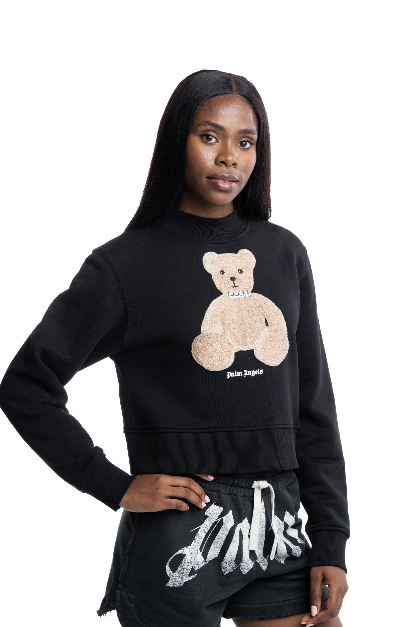 Palm Angels Ladies Bear Fitted Crew | PWBA016S26FLE006-1060