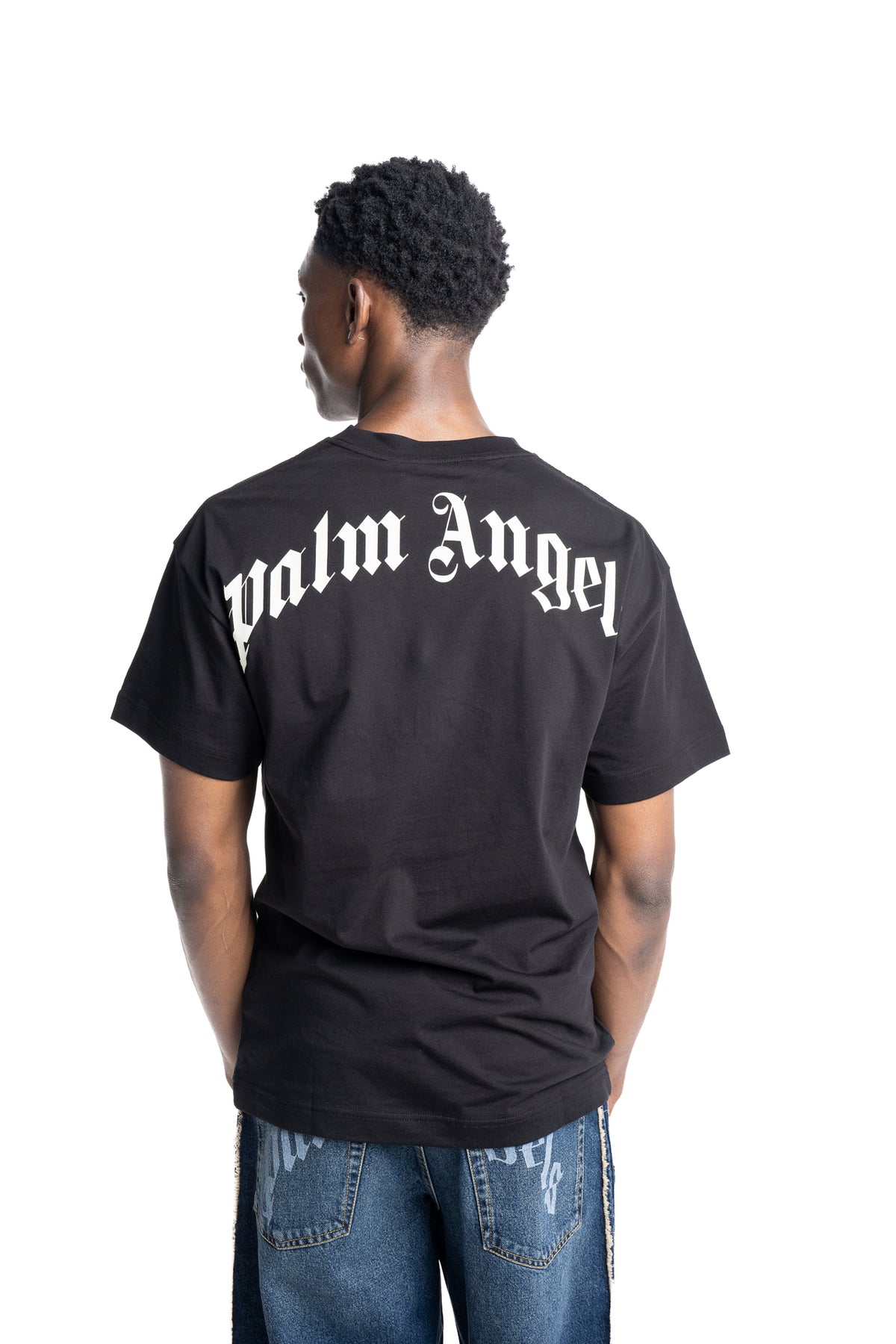 Palm Angels Men's Double Curved Logo T Shirt | PMAAT01J99ZI-1001
