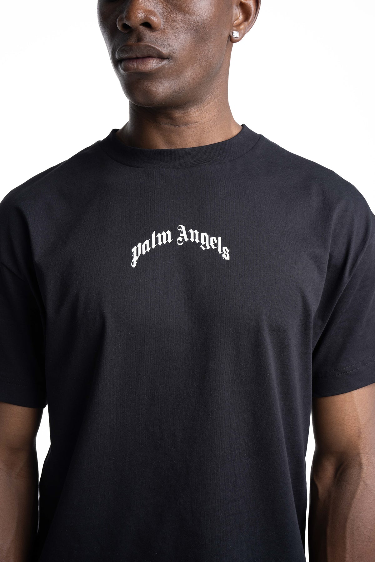 Palm Angels Men's Double Curved Logo T Shirt | PMAAT01J99ZI-1001