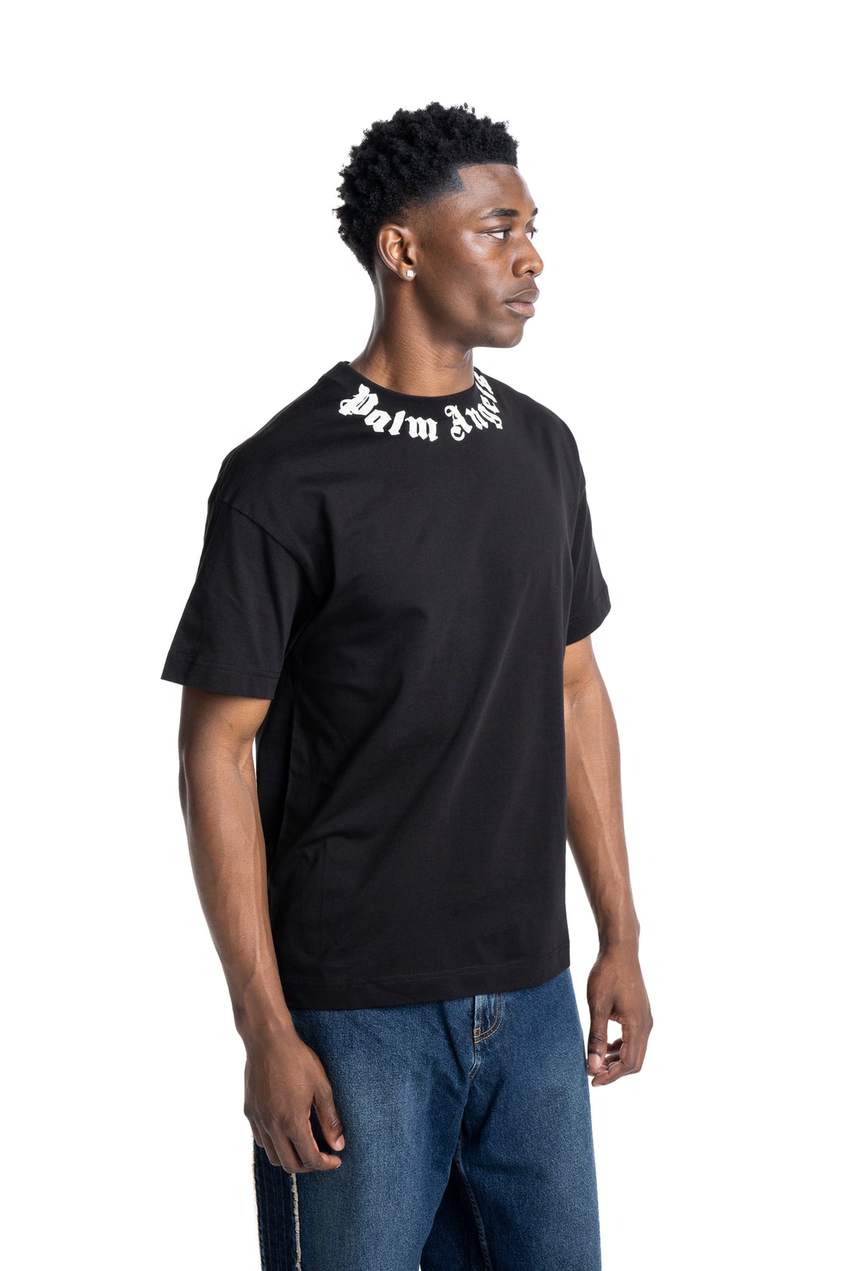 Palm Angels Men's Neck Logo Neon T Shirt | PMAAT01J99ZA-1001