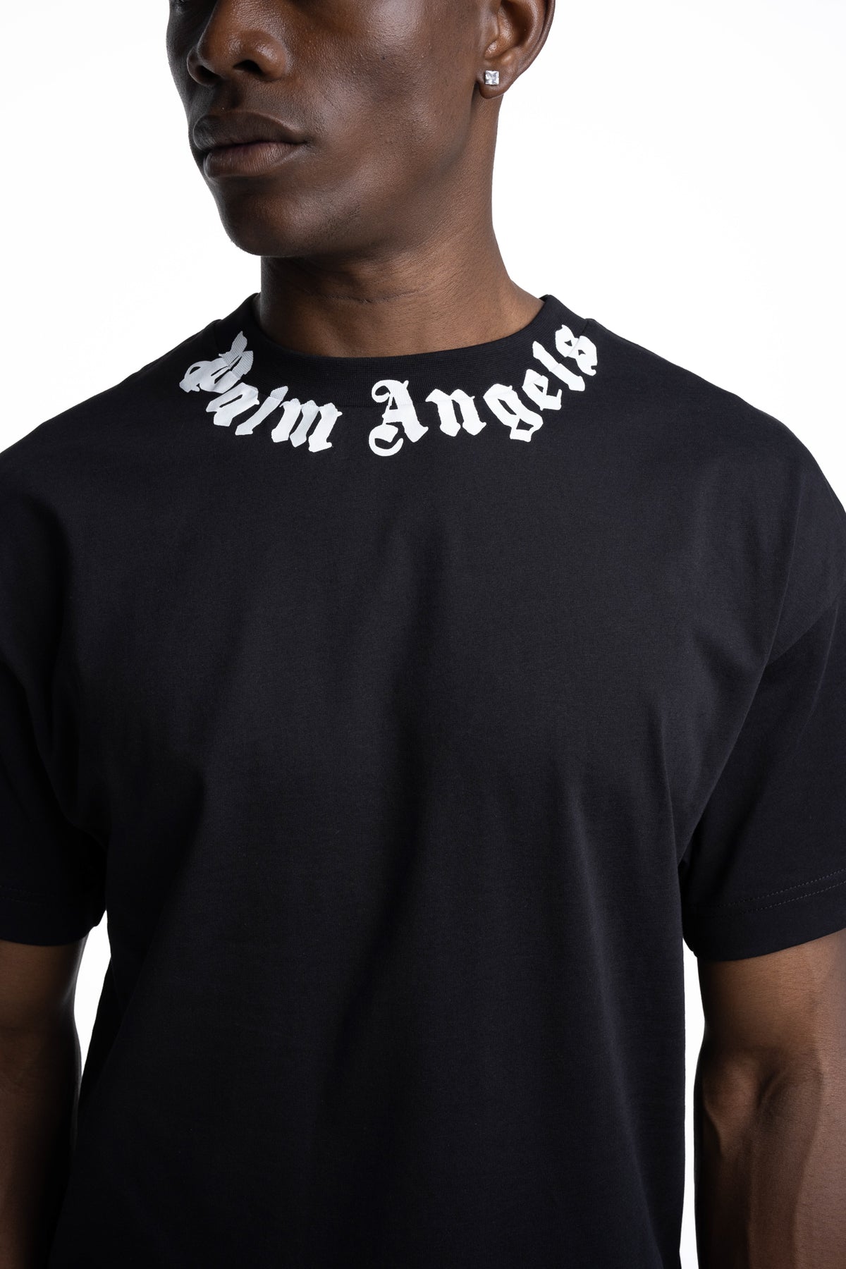 Palm Angels Men's Neck Logo Neon T Shirt | PMAAT01J99ZA-1001