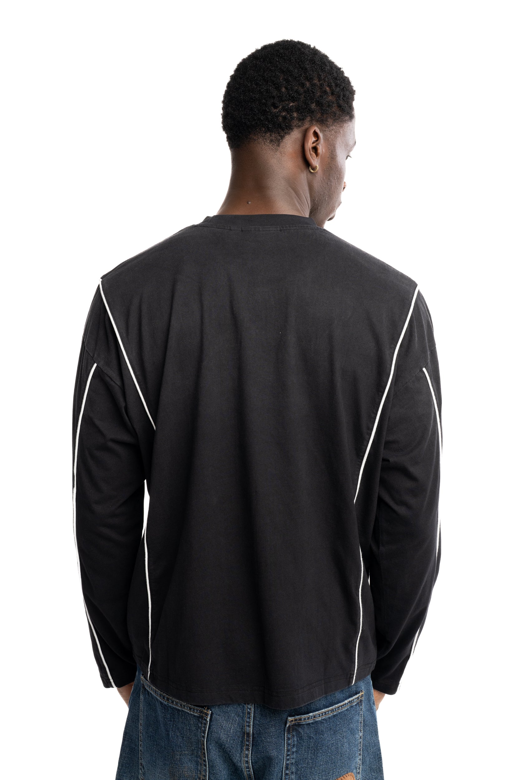 Found Men's Multi Language LS Jersey Vintage Black | FOSS26TT02012-0027