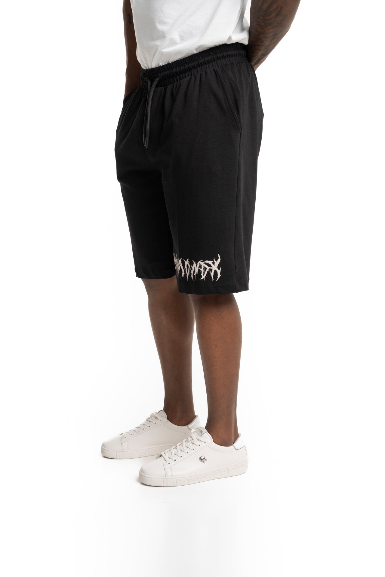 John Richmond Men's Taghin Fleece Bermuda | UMP26048BECKL-Black