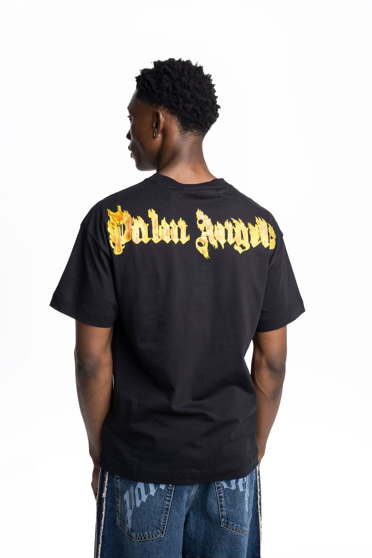 Palm Angels Men's Burning Palm T Shirt | PMAAT01J99ZV-1090