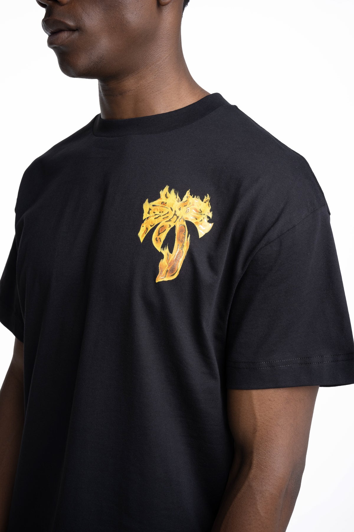 Palm Angels Men's Burning Palm T Shirt | PMAAT01J99ZV-1090