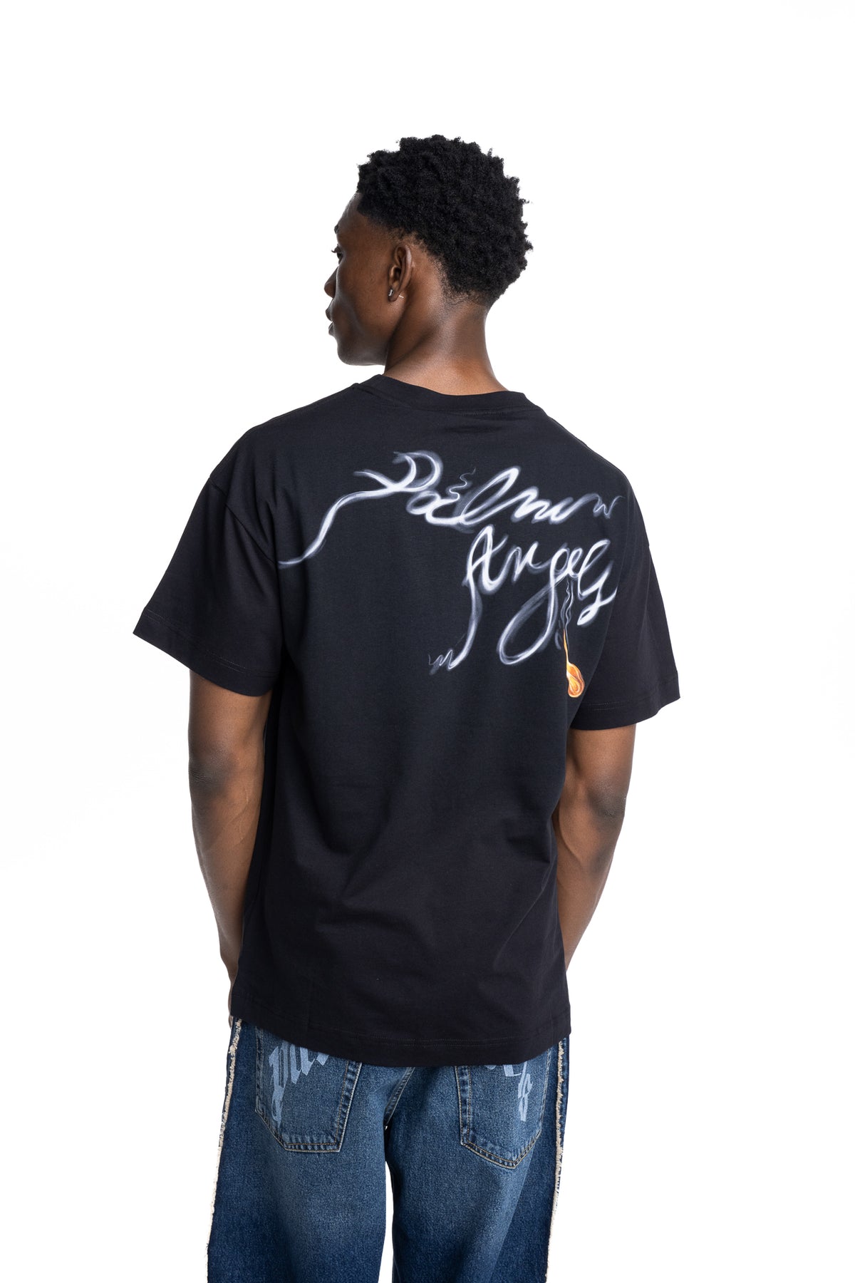 Palm Angels Men's Monogram Smoking Palm T Shirt | PMAAT01J99WB-1070