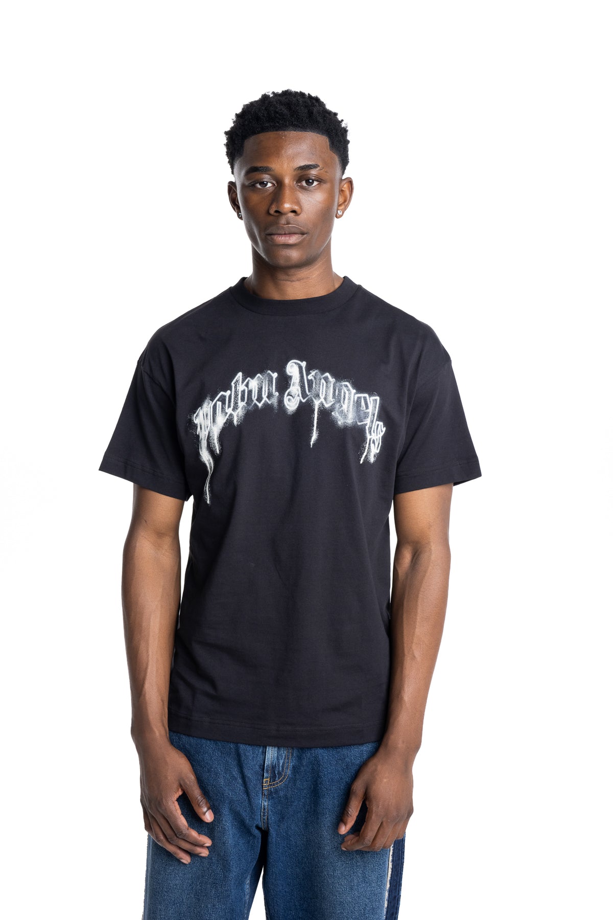 Palm Angels Men's Melted Logo T Shirt | PMAAT01J99ZL-1001