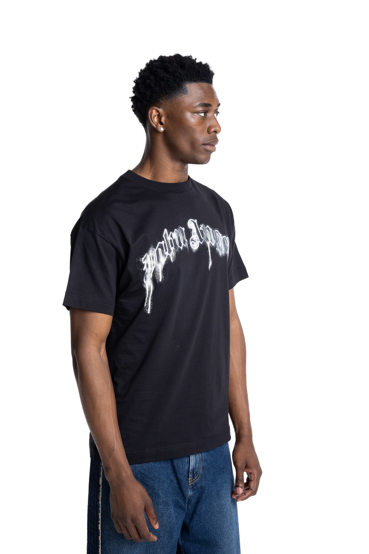 Palm Angels Men's Melted Logo T Shirt | PMAAT01J99ZL-1001