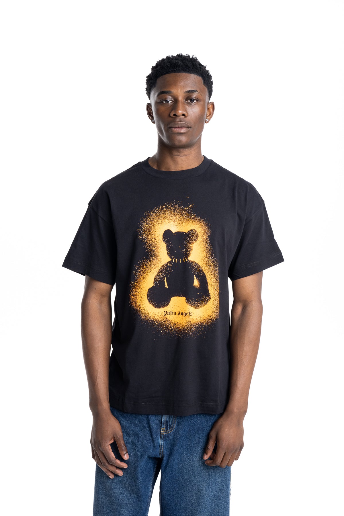Palm Angels Men's Spray Bear T Shirt | PMAAT01J99WF-1040