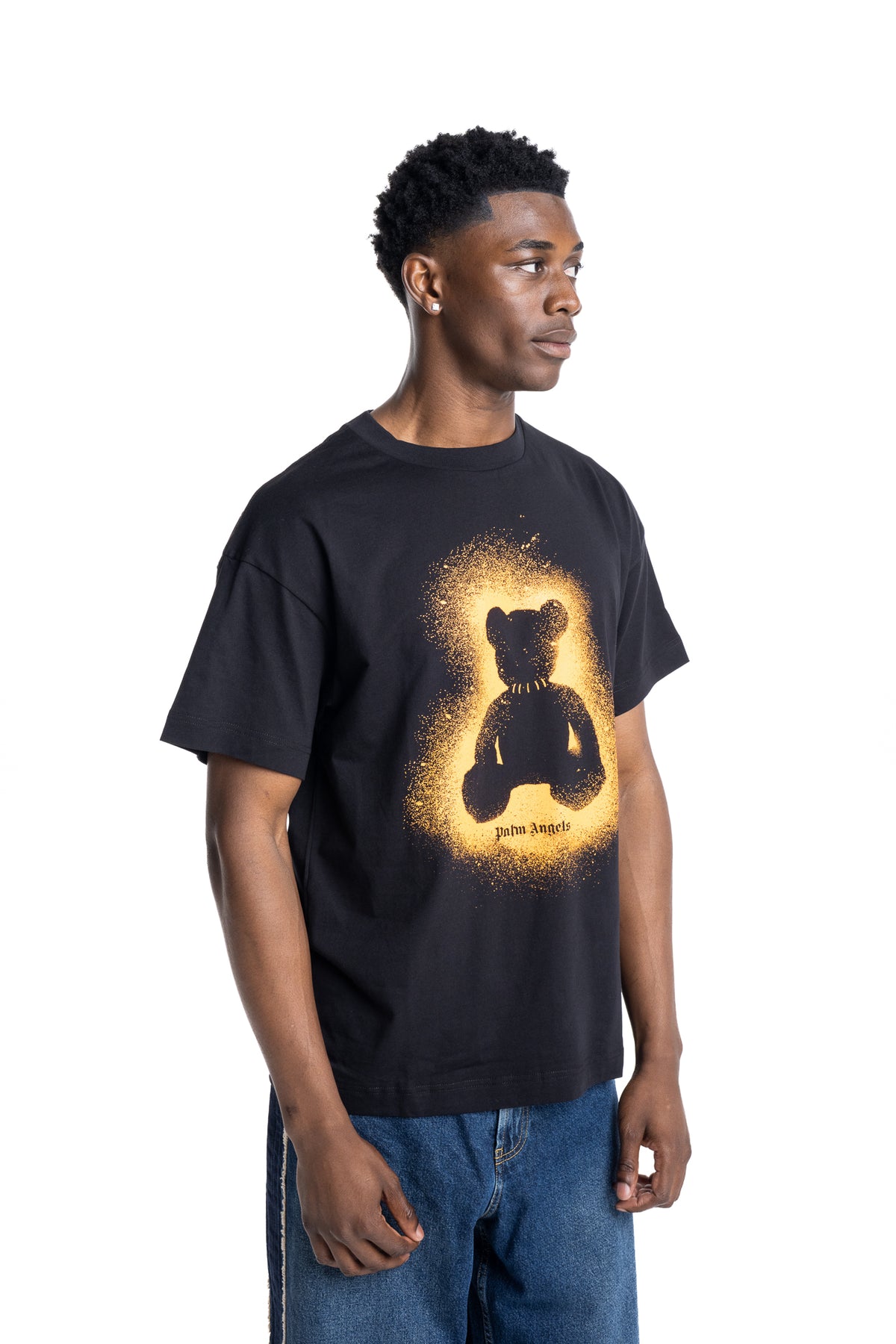 Palm Angels Men's Spray Bear T Shirt | PMAAT01J99WF-1040