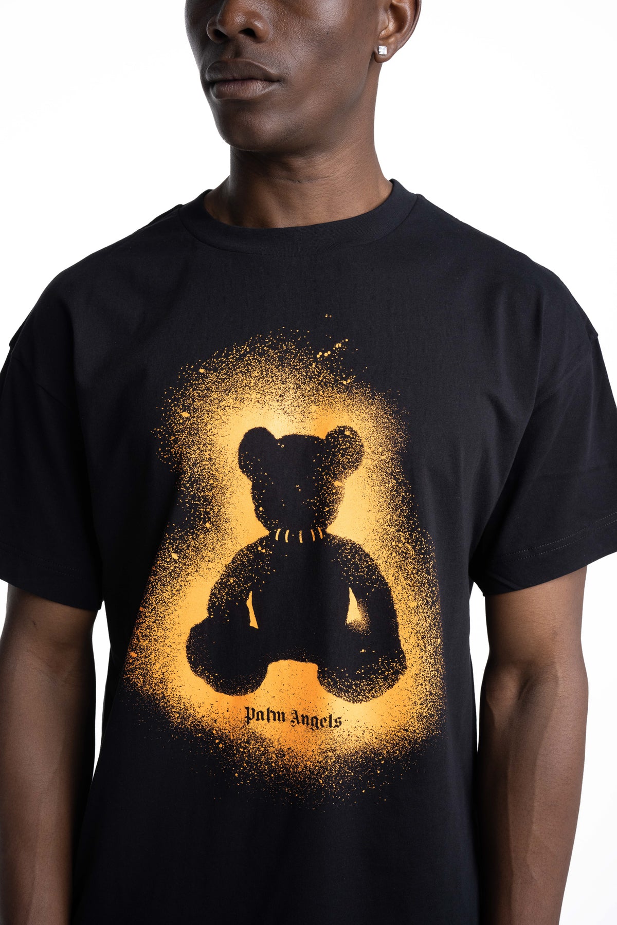 Palm Angels Men's Spray Bear T Shirt | PMAAT01J99WF-1040