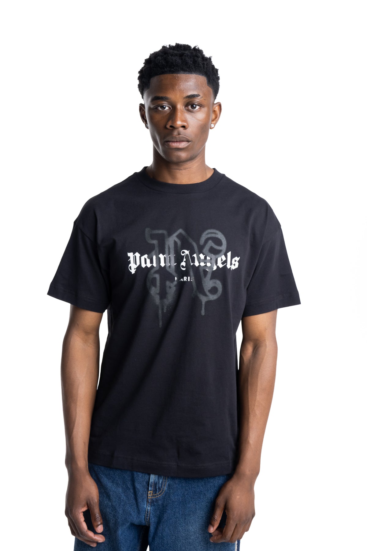 Palm Angels Men's Spray Logo T Shirt | PMAAT01J99M-1010