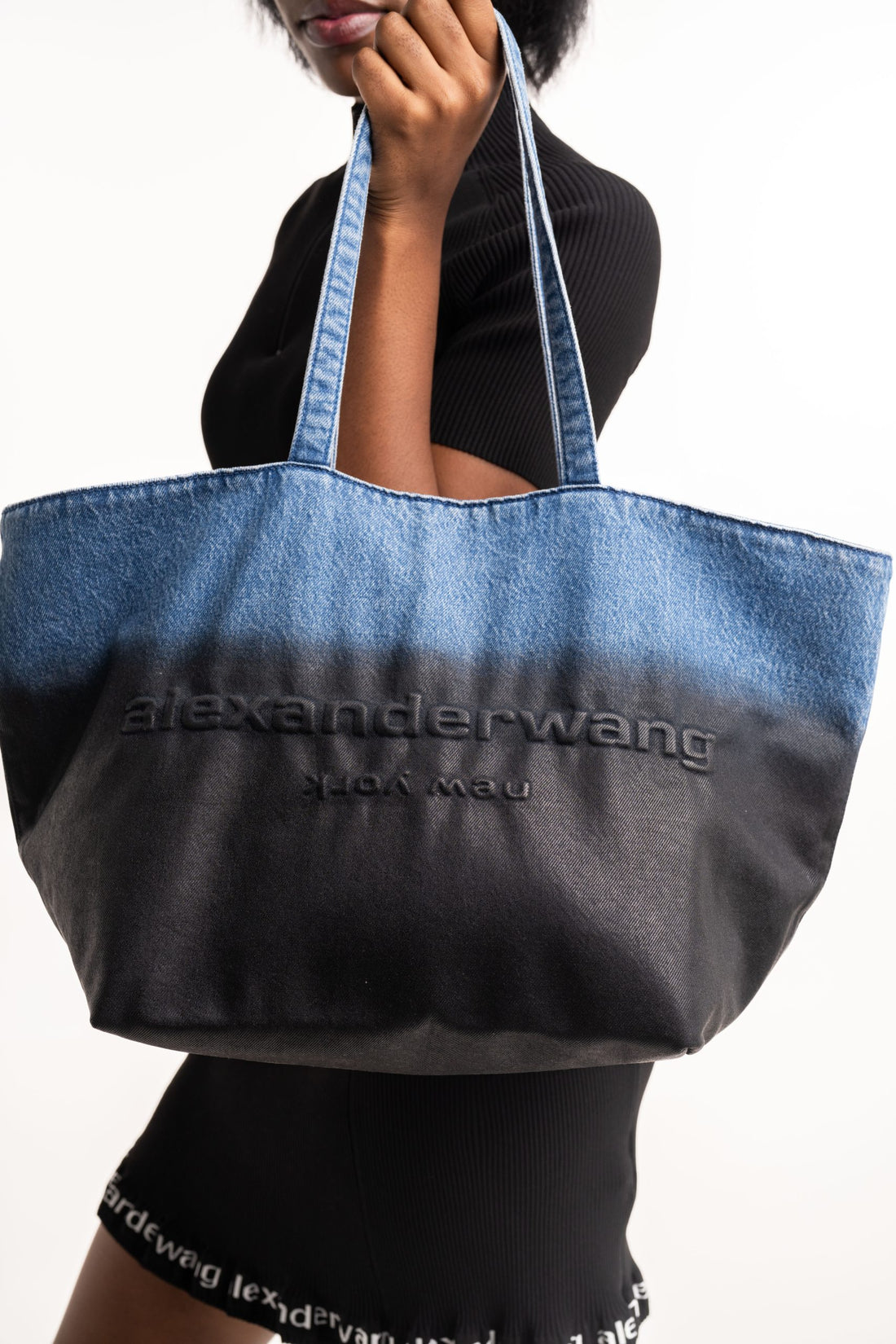 Alexander Wang Punch Tote Vintage Marbled Blue/Black | 20126T04T-400D