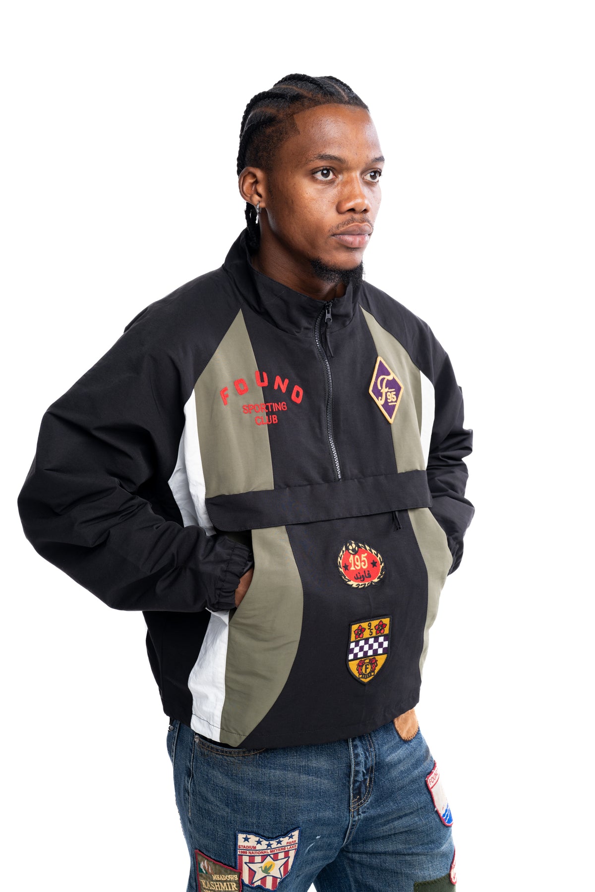 Found Men's Sporting Club Track Jacket Olive/Cream/Black | FOSS26JA01316-6353