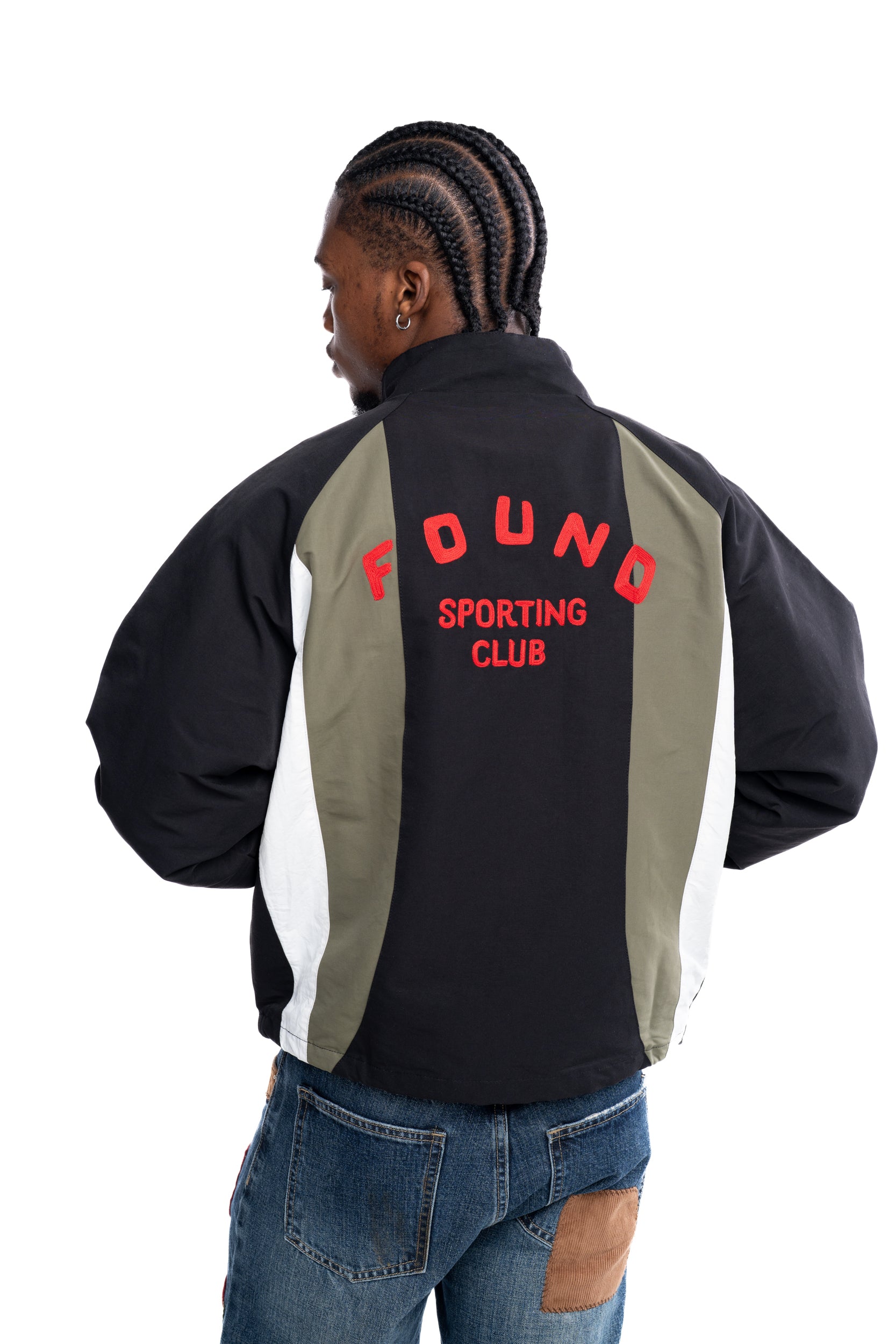 Found Men's Sporting Club Track Jacket Olive/Cream/Black | FOSS26JA01316-6353