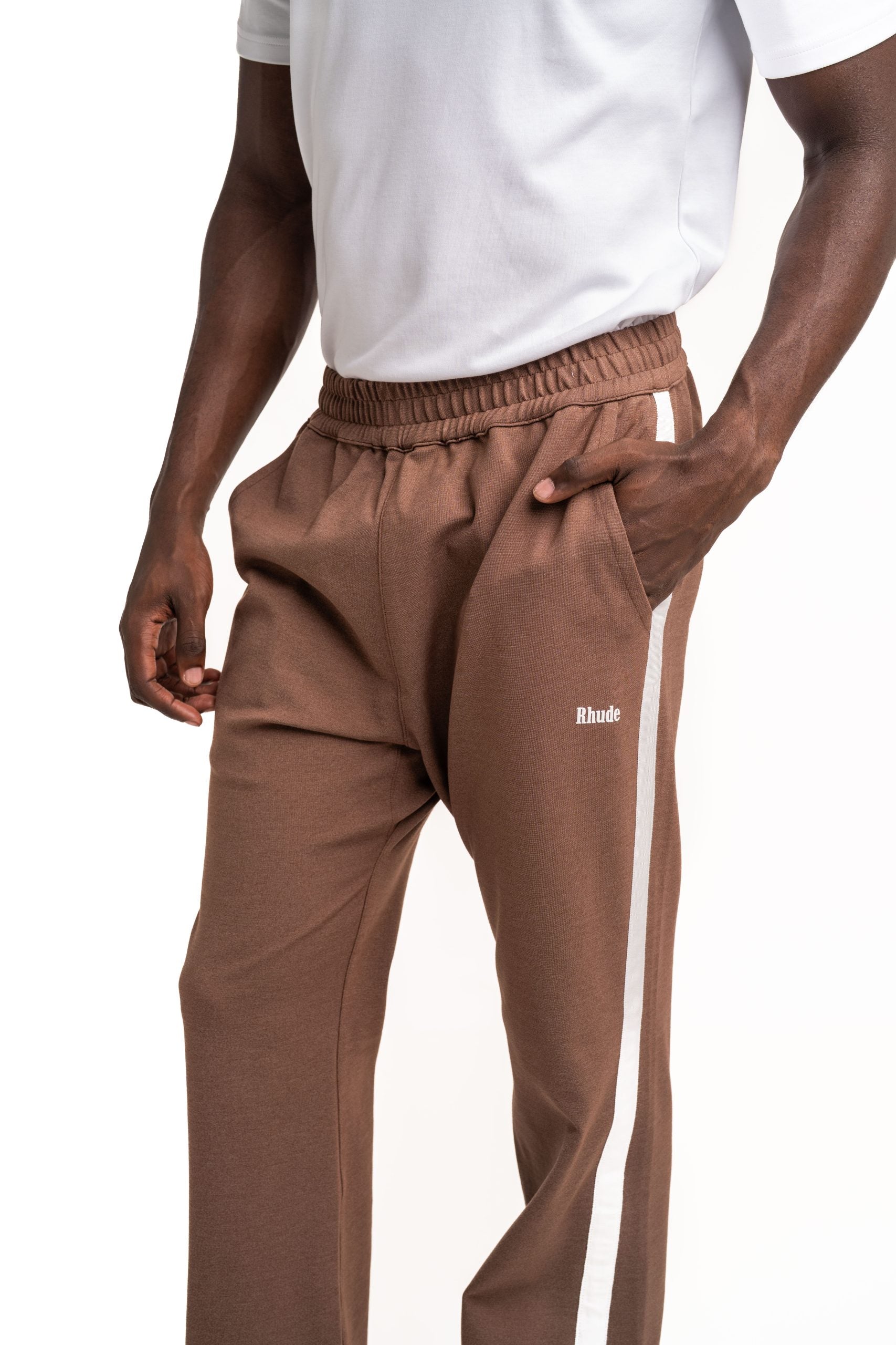 Rhude Men's Hampton Track Pant Taupe | RHSS25TP02220-0004