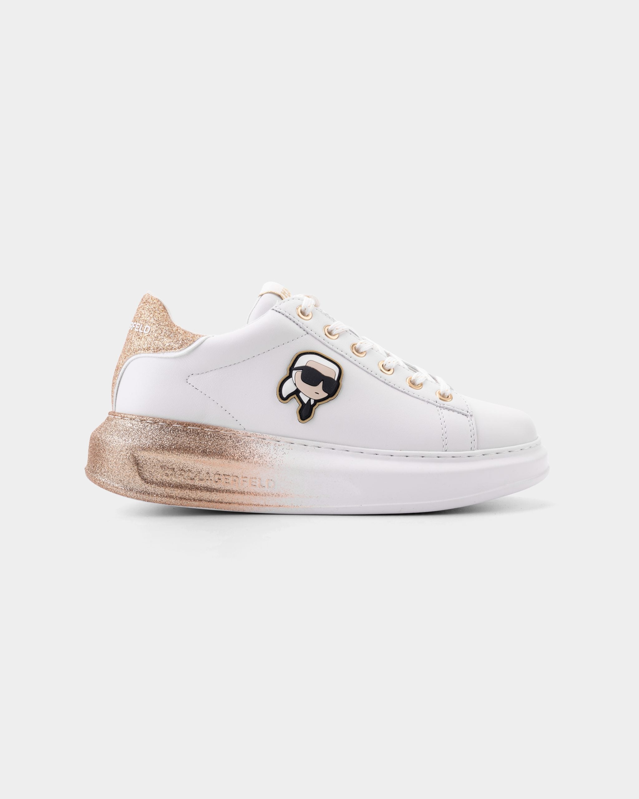 Karl Lagerfeld Ladies Kapri Ombre NFT Lo Lace White Lthr w/Gold | KL62530F-01G