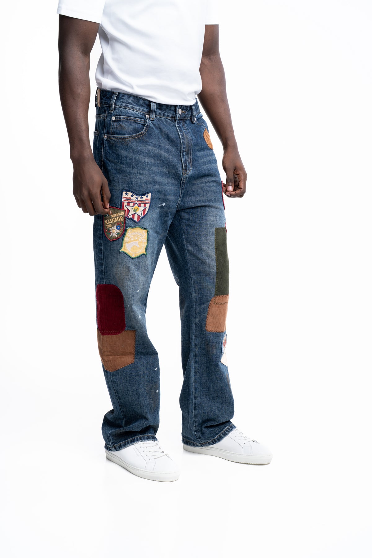Found Men's Patchwork Jeans Vintage Blue | FOSS26DP05012-6327