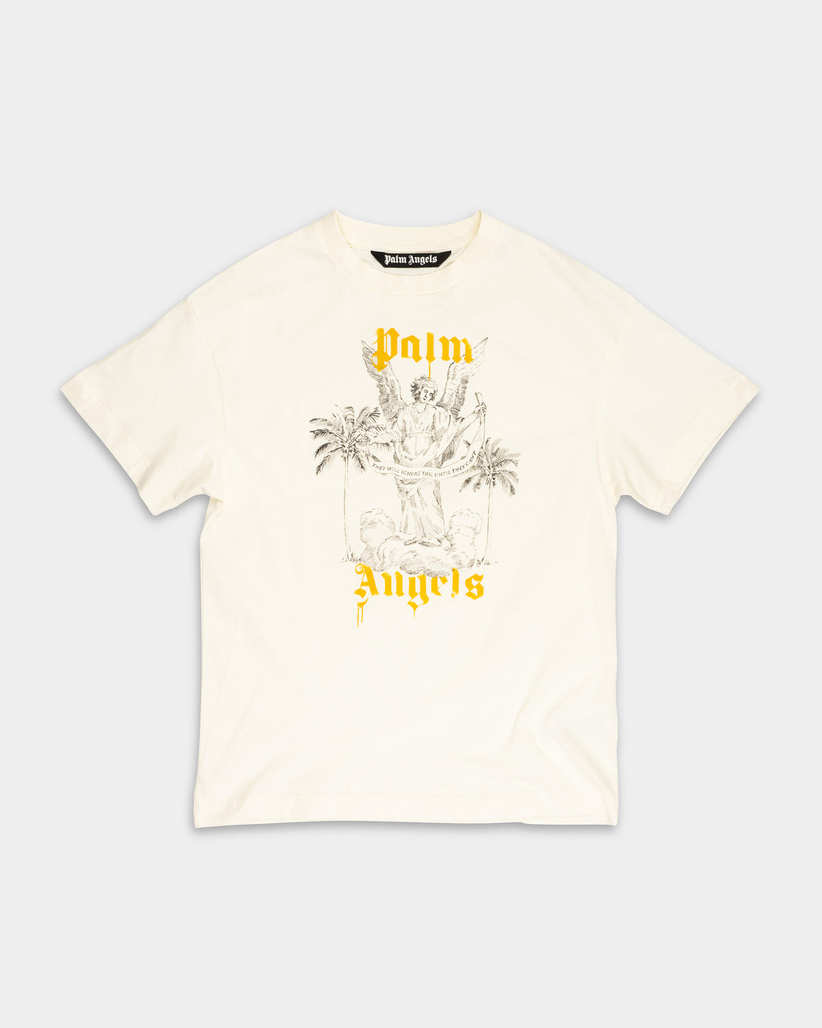 Palm Angels Men's Angel Pencil Logo T Shirt | PMAAT01J99WL-0L35