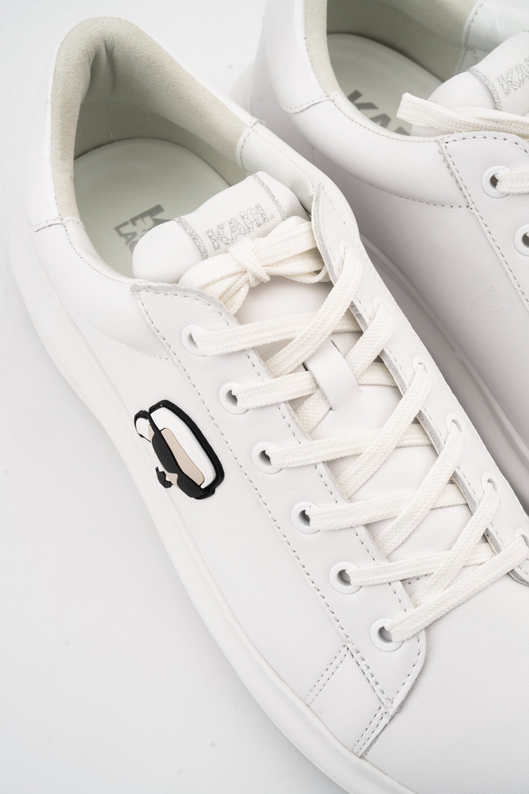 (Core) Karl Lagerfeld Men's Kapri NFT Lo Lace White Lthr/Mono Sneaker KL52530N 01W