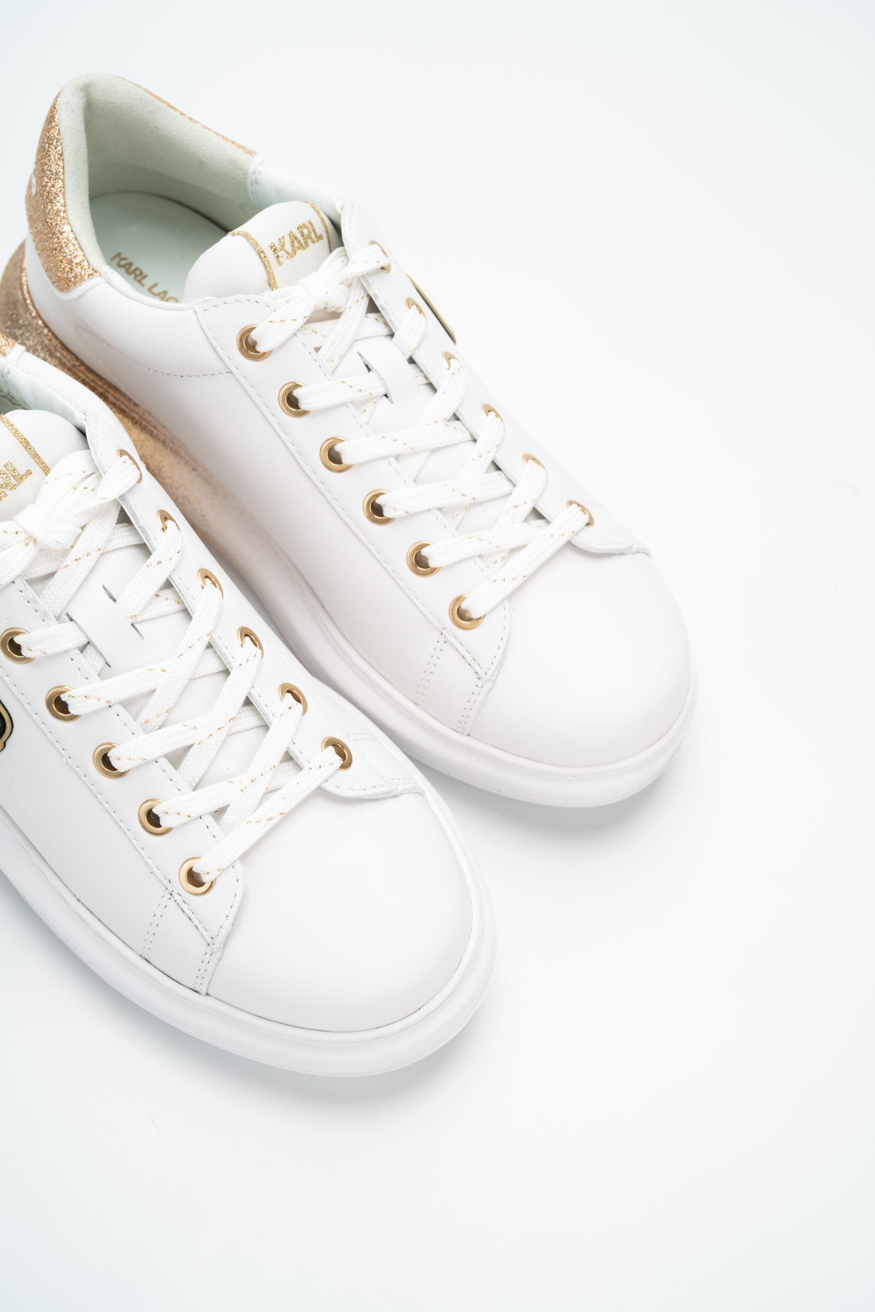 Karl Lagerfeld Ladies Kapri Ombre NFT Lo Lace White Lthr w/Gold | KL62530F-01G