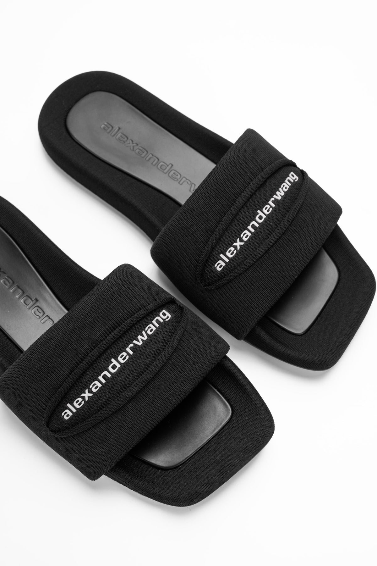 Alexander Wang Slash Knit Pool Slide Black | 30126S006-001