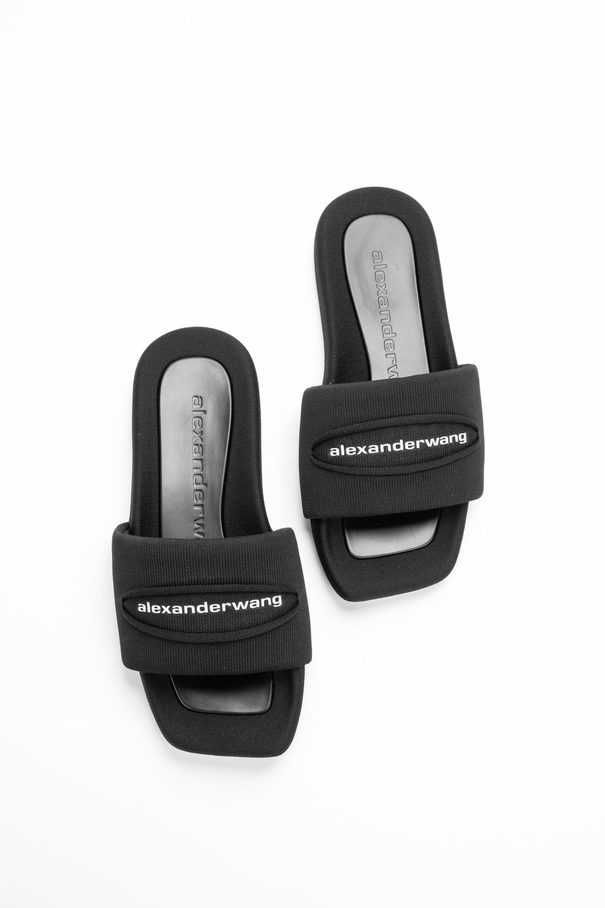 Alexander Wang Slash Knit Pool Slide Black | 30126S006-001