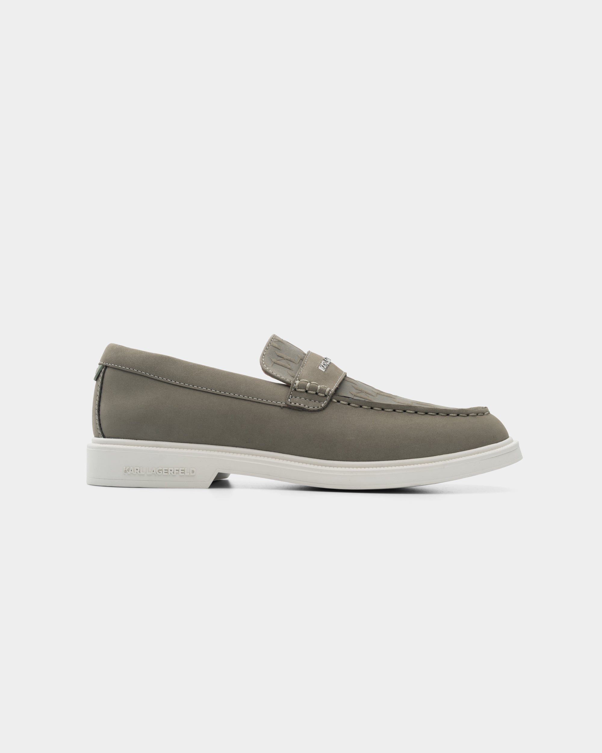 Karl Lagerfeld Men's Kori Monogram Vamp Light Khaki Nubuck | KL21413-2KH