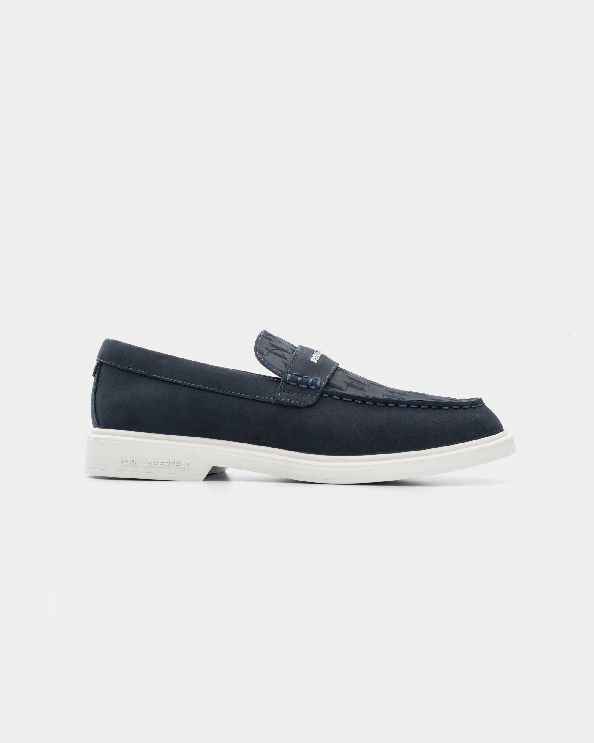 Karl Lagerfeld Men's Kori Monogram Vamp Navy Nubuck | KL21413-2AA