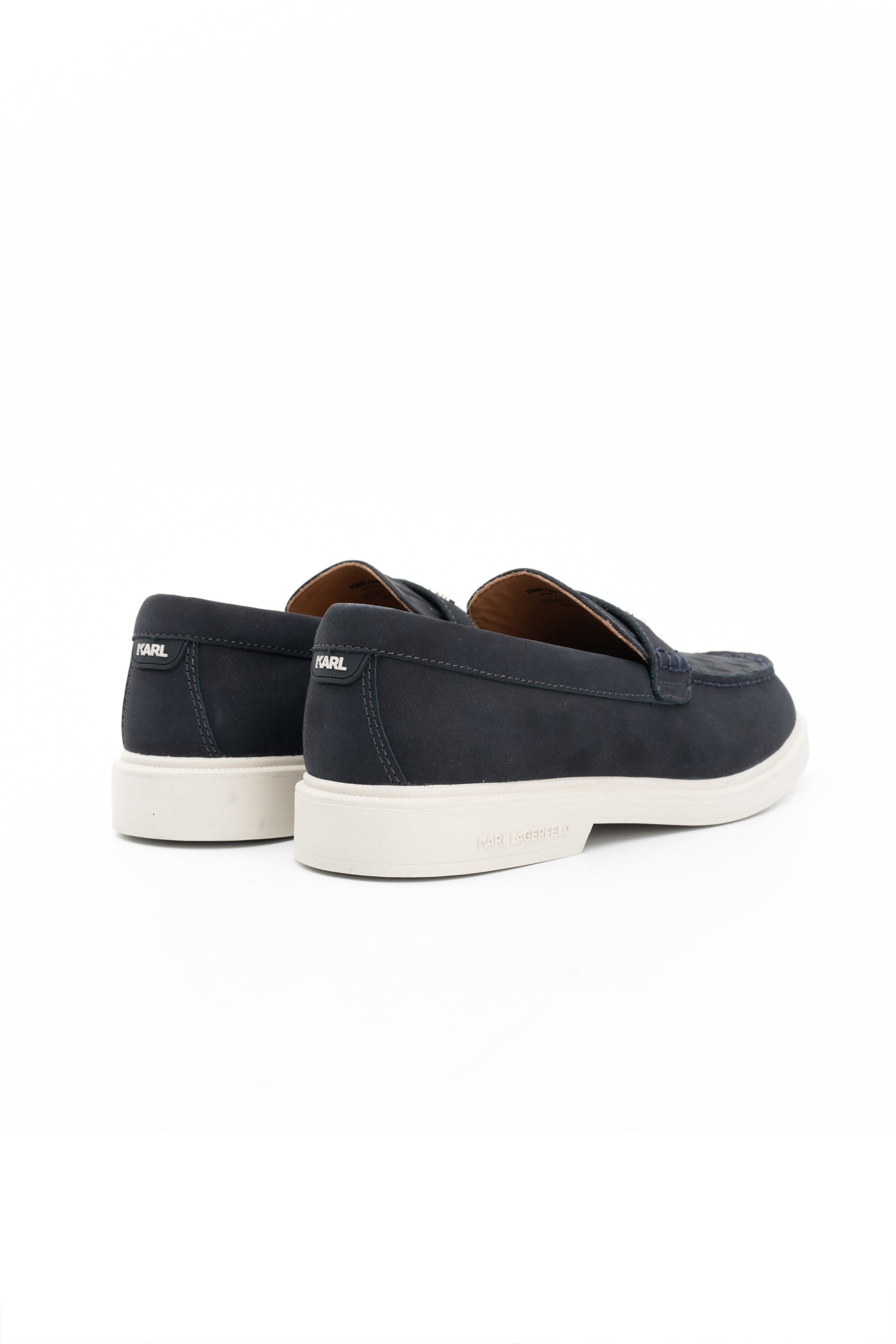 Karl Lagerfeld Men's Kori Monogram Vamp Navy Nubuck | KL21413-2AA