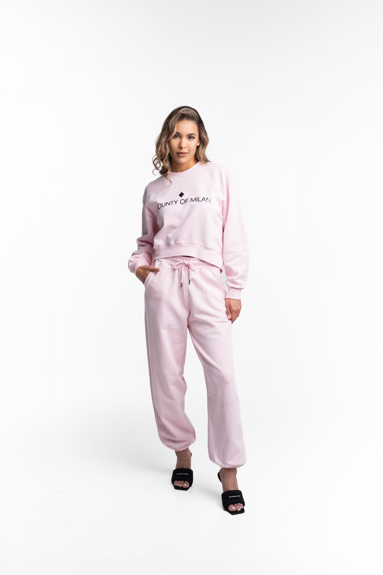 County of Milan Ladies Crop Sweater | 26ECM30108-Rose