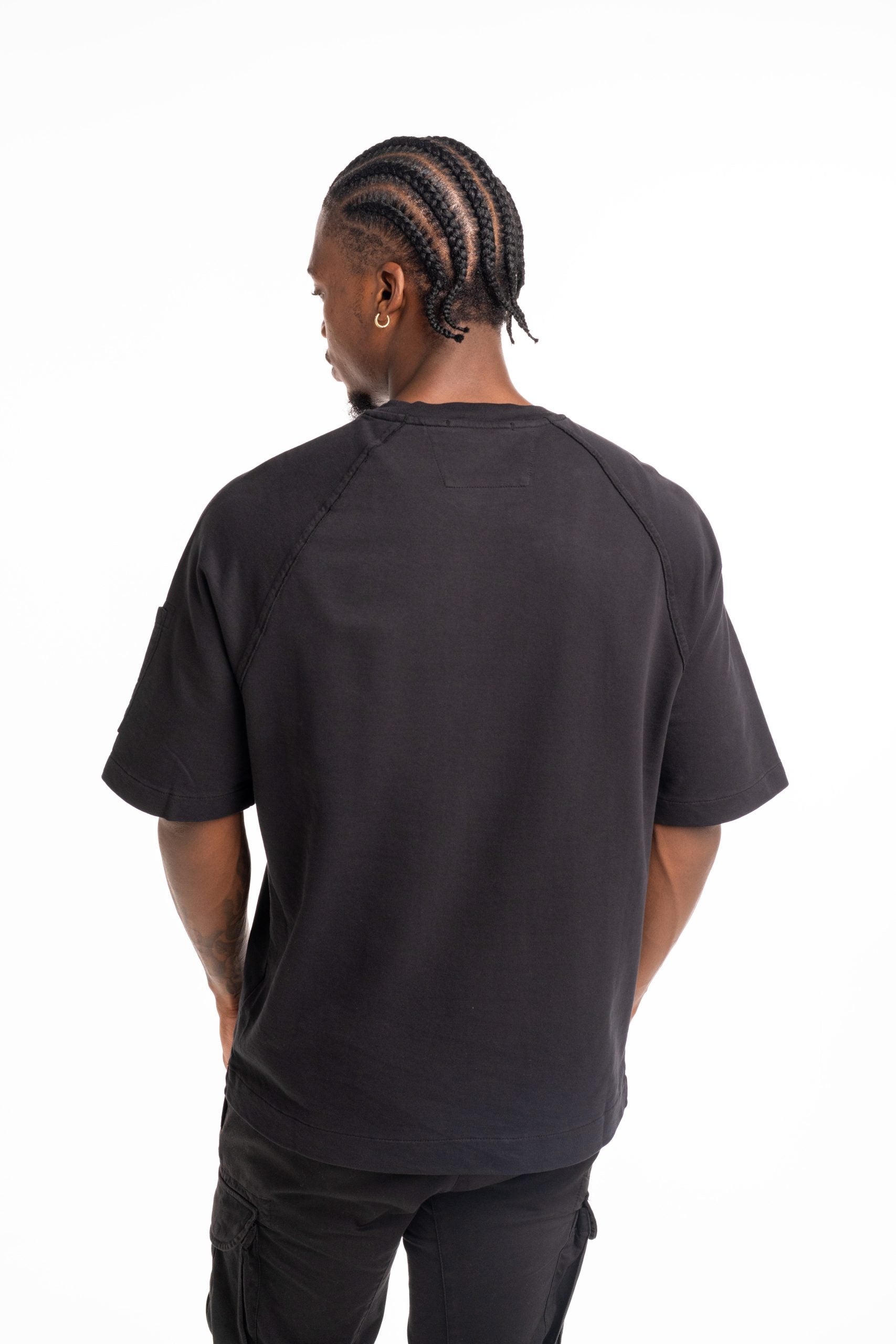 CP Company Men's Short Sleeve Sweatshirt Black | 20CMSS034A002246G-999