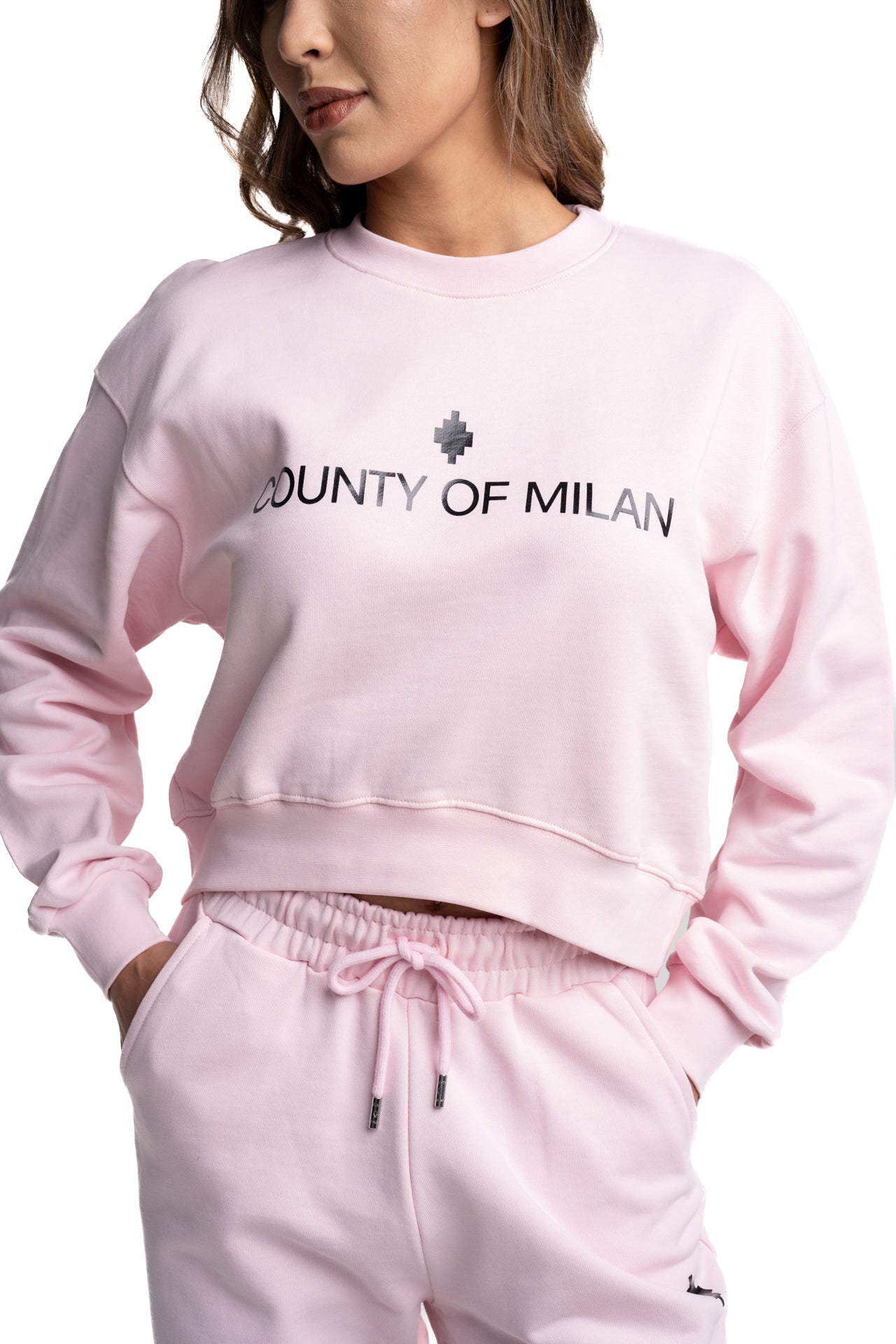 County of Milan Ladies Crop Sweater | 26ECM30108-Rose