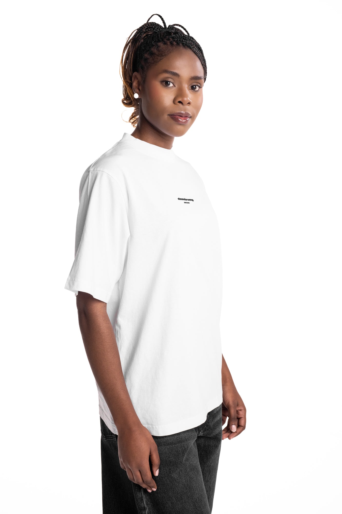 Alexander Wang Short Sleeve Tee w/Logo Print White | UCC3261905-100