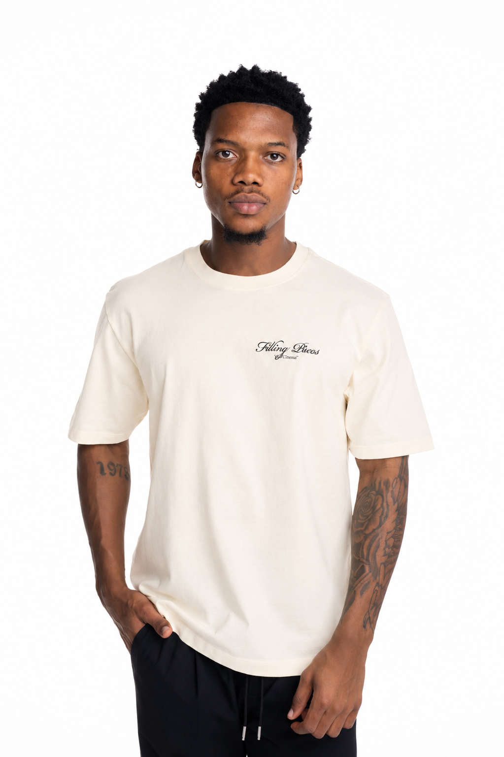 Filling Pieces Mens T Shirt Cinema Antique White | 422620500388-214