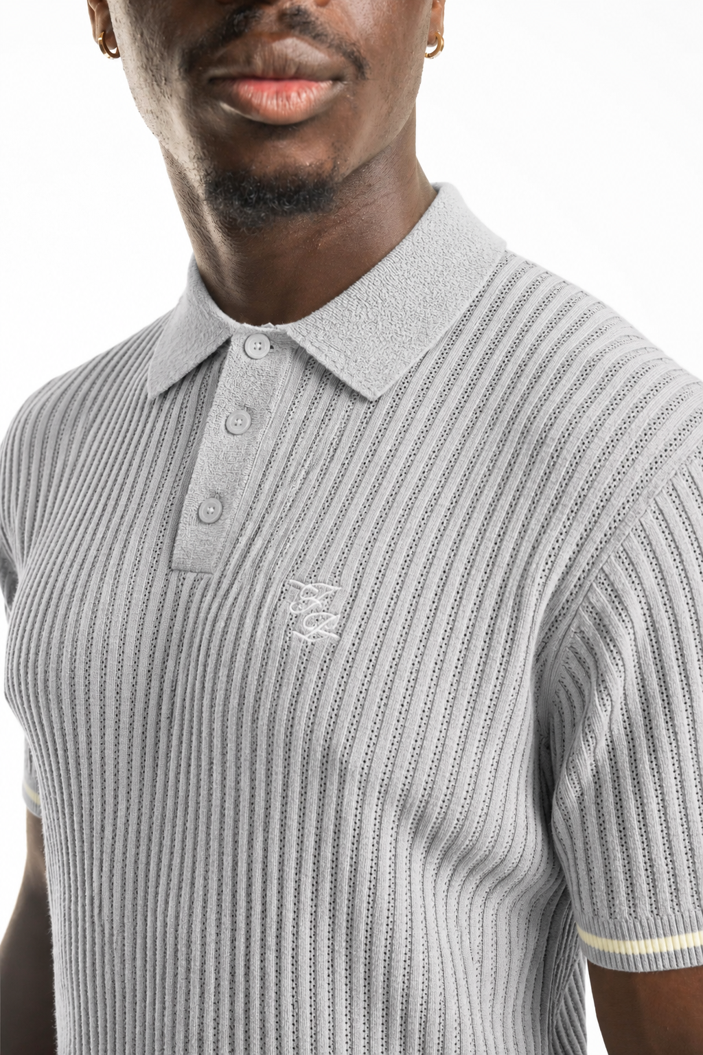 Filling Pieces Men's Boucle Knit Polo Antartica | 422670500246-315
